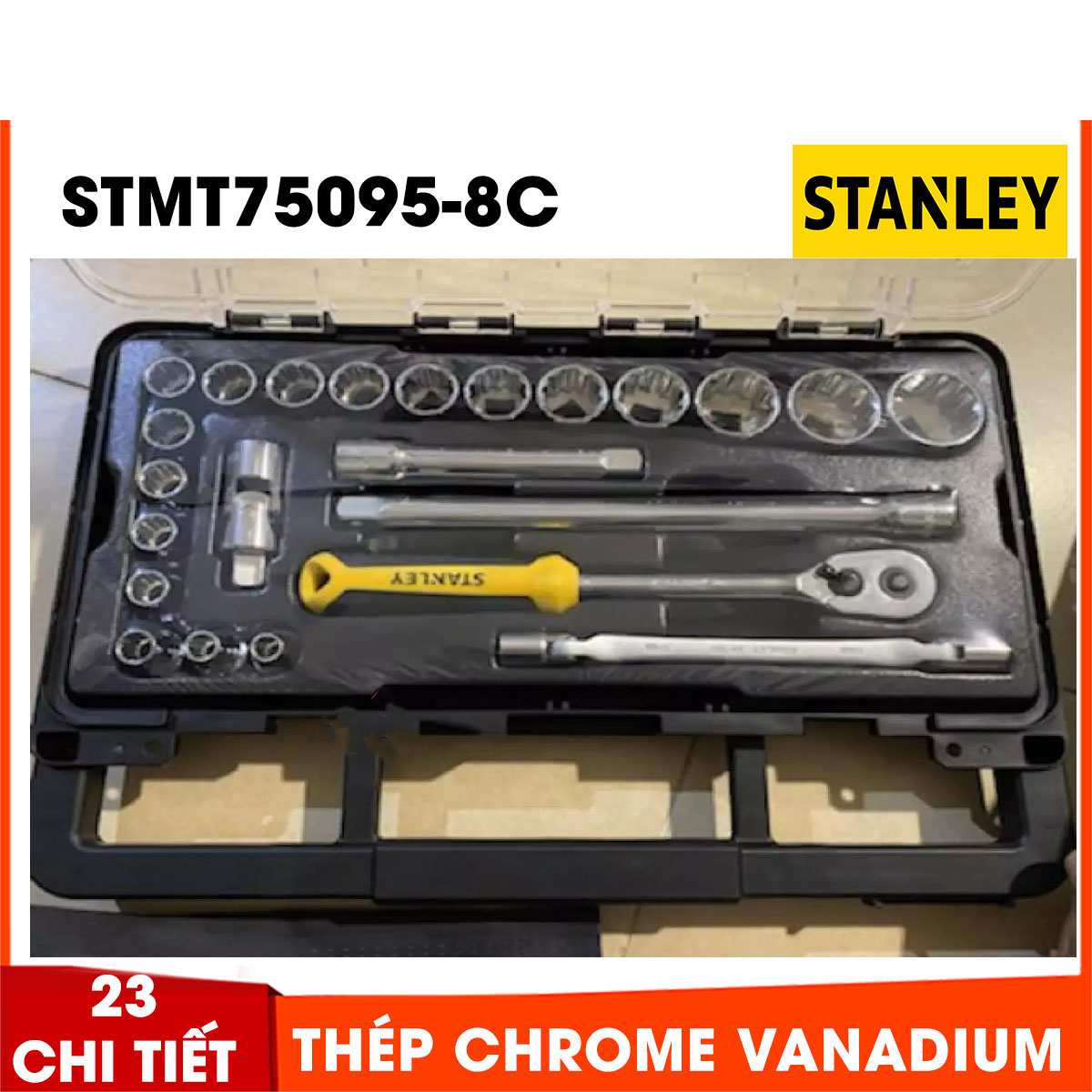 Hình ảnh 4 của mặt hàng Đầu tuýp 1/2" 12PT 23 chi tiết Stanley STMT75095-8C