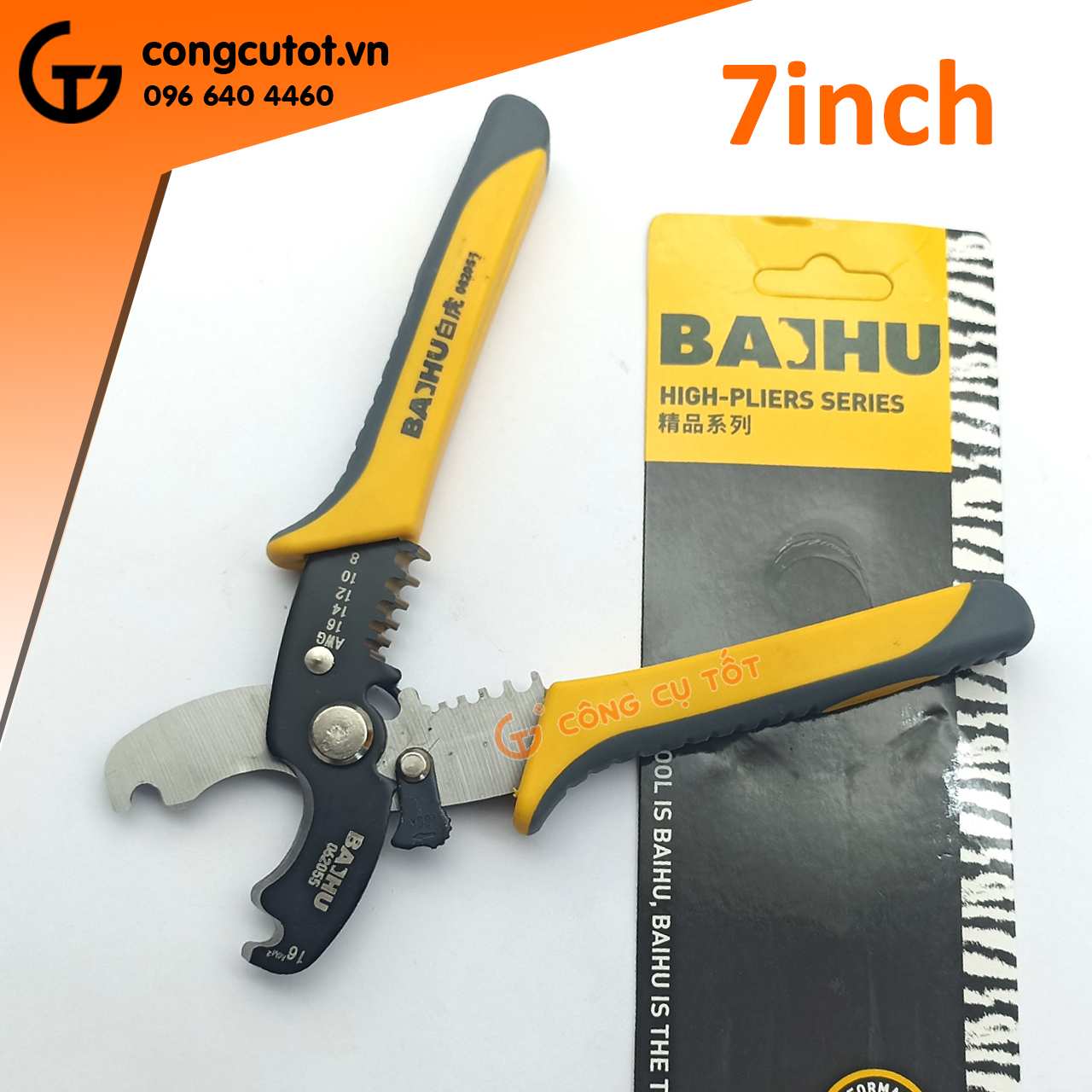 Hình ảnh 3 của mặt hàng Kềm cắt và tuốt dây BaiHu 062055