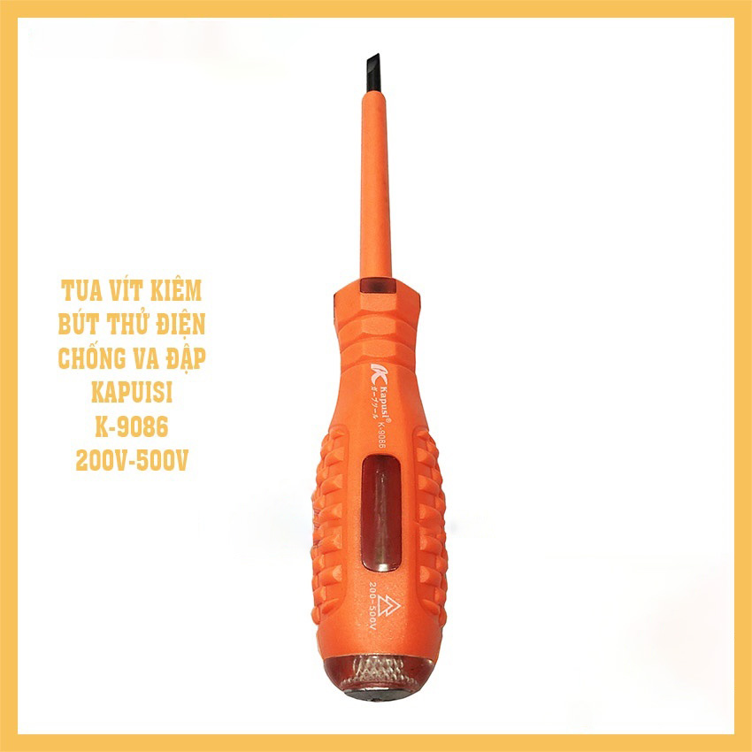 Hình ảnh 1 của mặt hàng VÍT THỬ ĐIỆN CÓ ĐÈN đầu dẹp ⊖ K-9086 (màu cam)