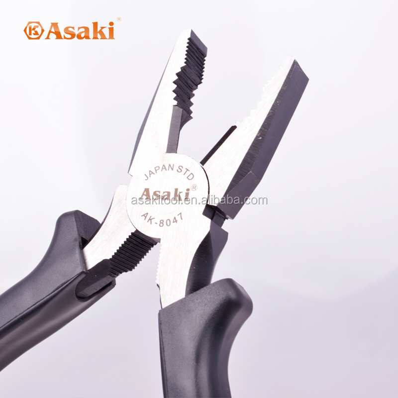 Hình ảnh 20 của mặt hàng Kềm răng cán đen kiểu Mỹ 8”/200mm Asaki AK-8047