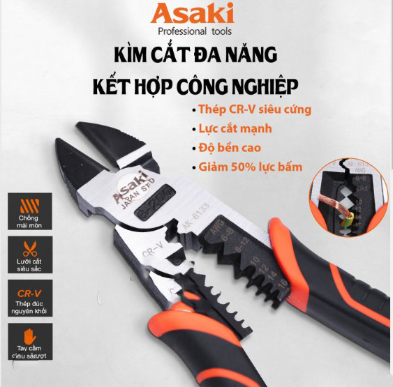 Hình ảnh 2 của mặt hàng Kềm cắt đa năng cao cấp 8''/200mm AK-8133