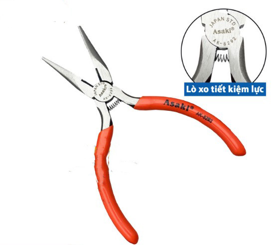 Hình ảnh 5 của mặt hàng Kềm nhọn mini có răng trong 5"/125mm Asaki AK-8293