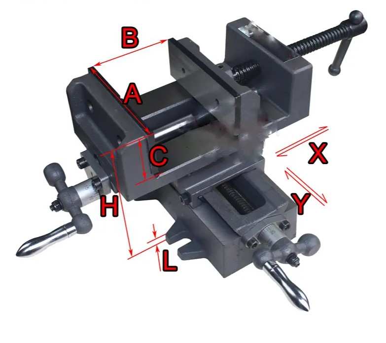 Hình ảnh 9 của mặt hàng Ê tô bàn phay chữ thập   H = 12.5cm - Max = 7cm 3”/75mm Asaki AK-7030