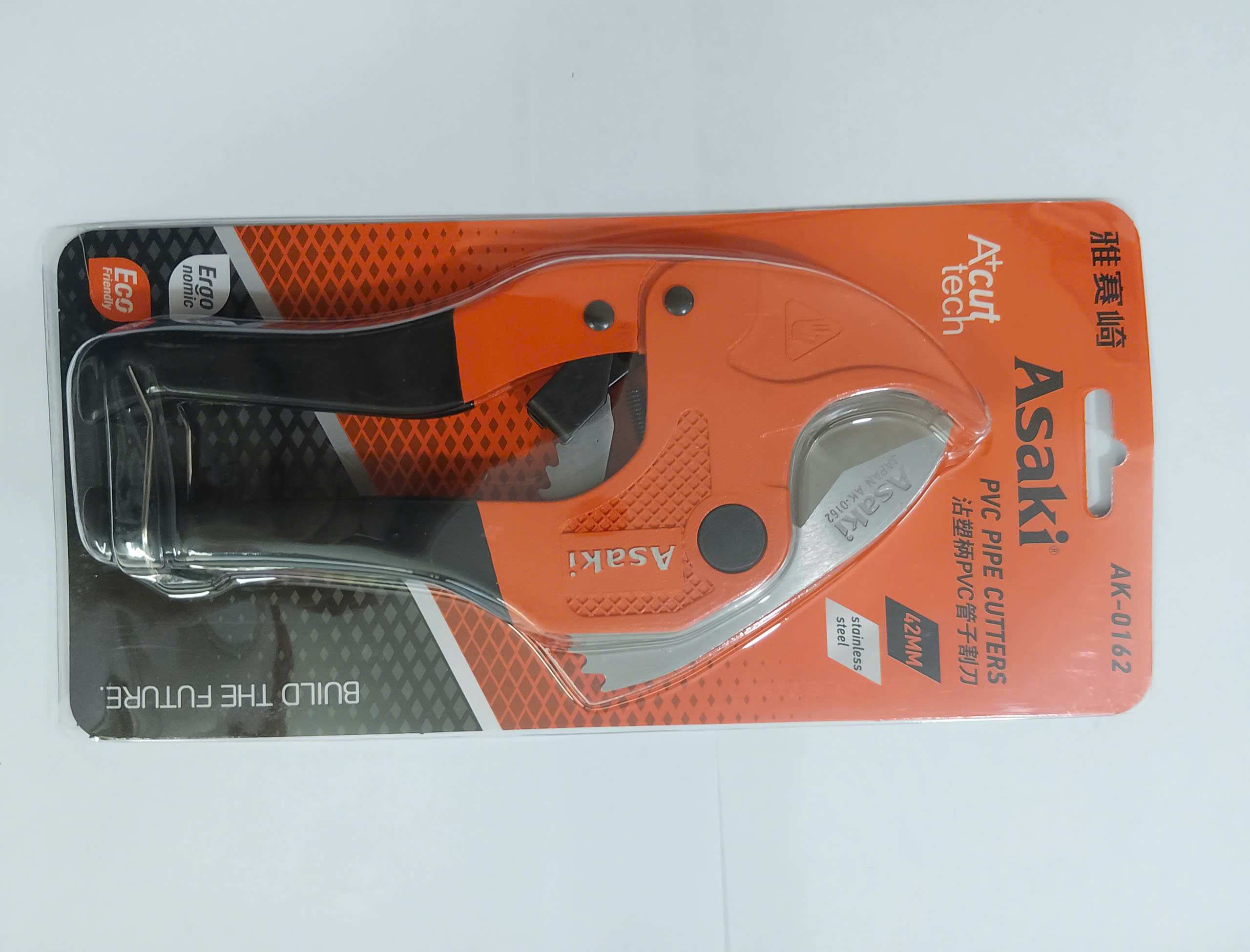 Hình ảnh 24 của mặt hàng Kéo cắt ống nhựa PVC (lưỡi kéo inox) cán bọc nhựa chống trượt 42mm Asaki AK-0162