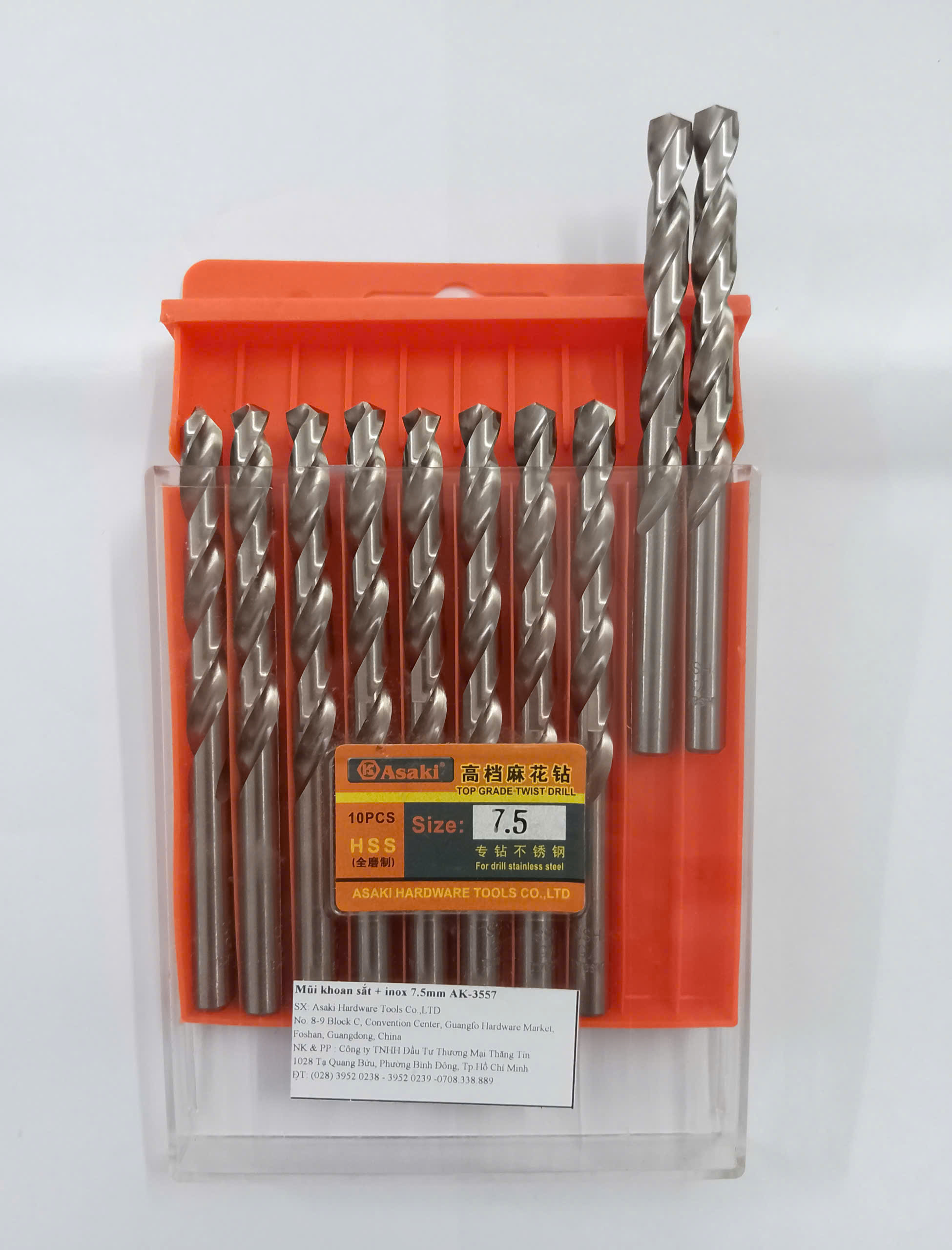 Hình ảnh 13 của mặt hàng Mũi khoan sắt & inox 7.5mm Asaki AK-3557