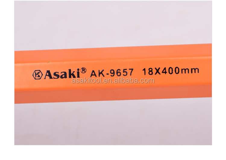 Hình ảnh 2 của mặt hàng Xà beng thân lục giác 1 đầu dẹp & 1 đầu nhổ đinh (thép chrome vanadium) 20mm x 1000mm Asaki AK-9659