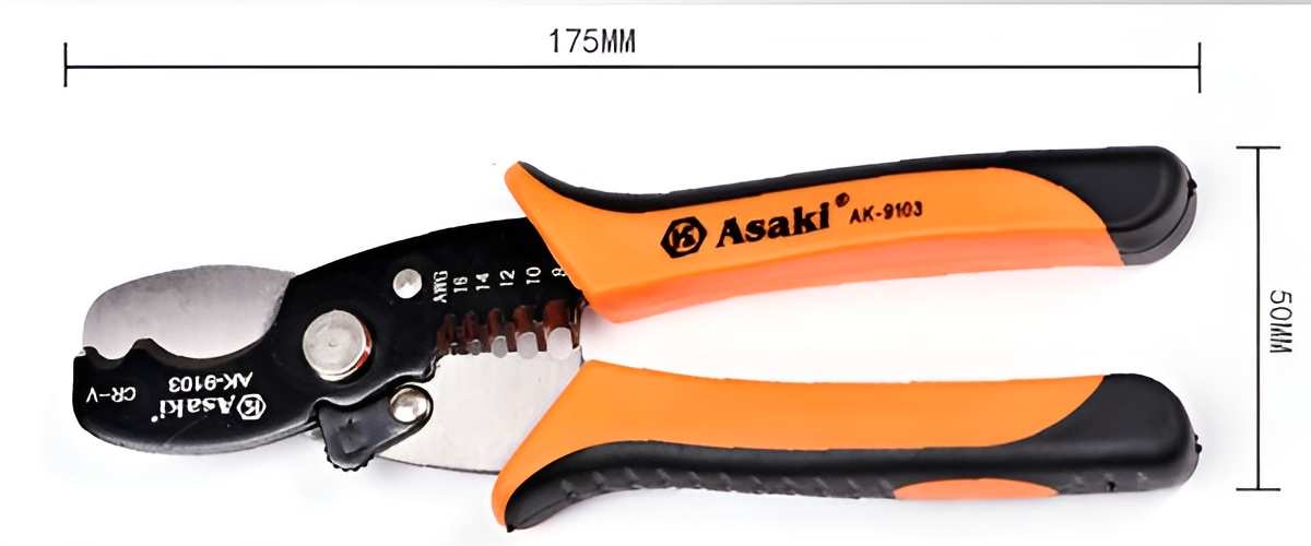 Hình ảnh 7 của mặt hàng Kềm tuốt dây điện đa năng 7″/175mm Asaki AK-9103