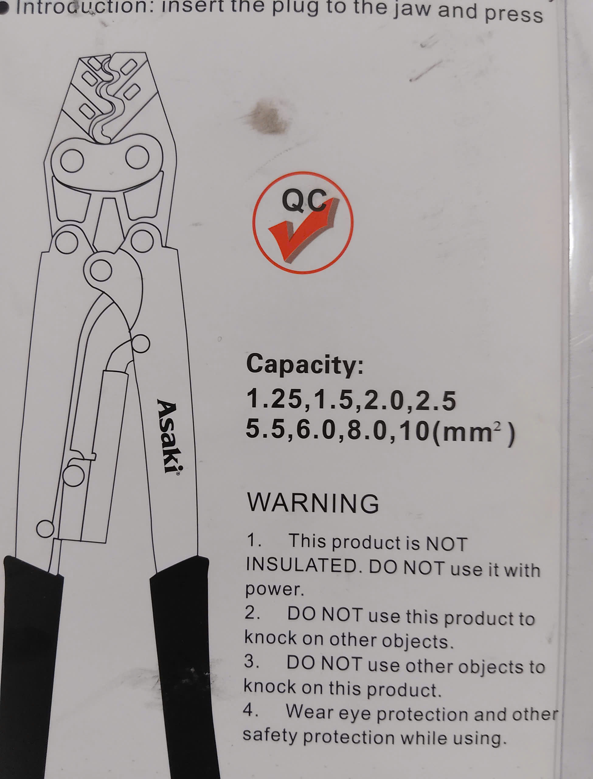 Hình ảnh 10 của mặt hàng Kềm bấm đầu cosse 8L Asaki AK-9111