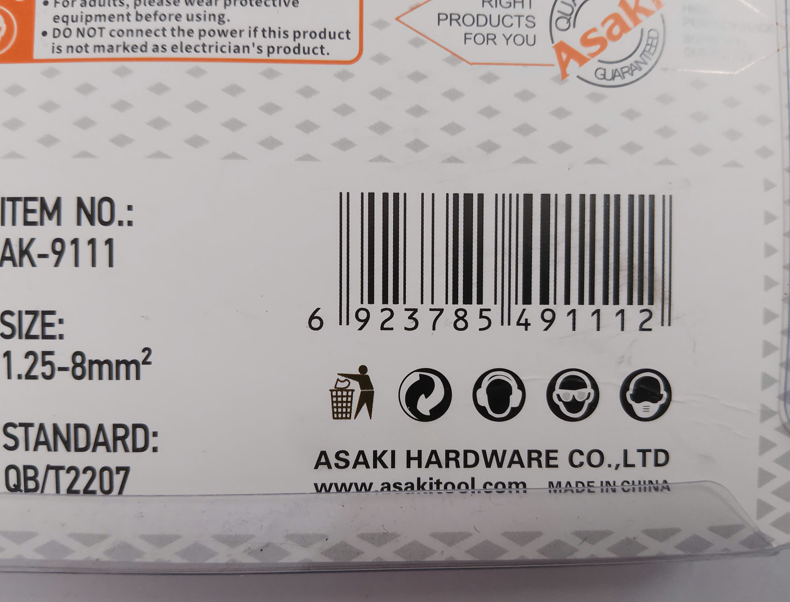 Hình ảnh 11 của mặt hàng Kềm bấm đầu cosse 8L Asaki AK-9111