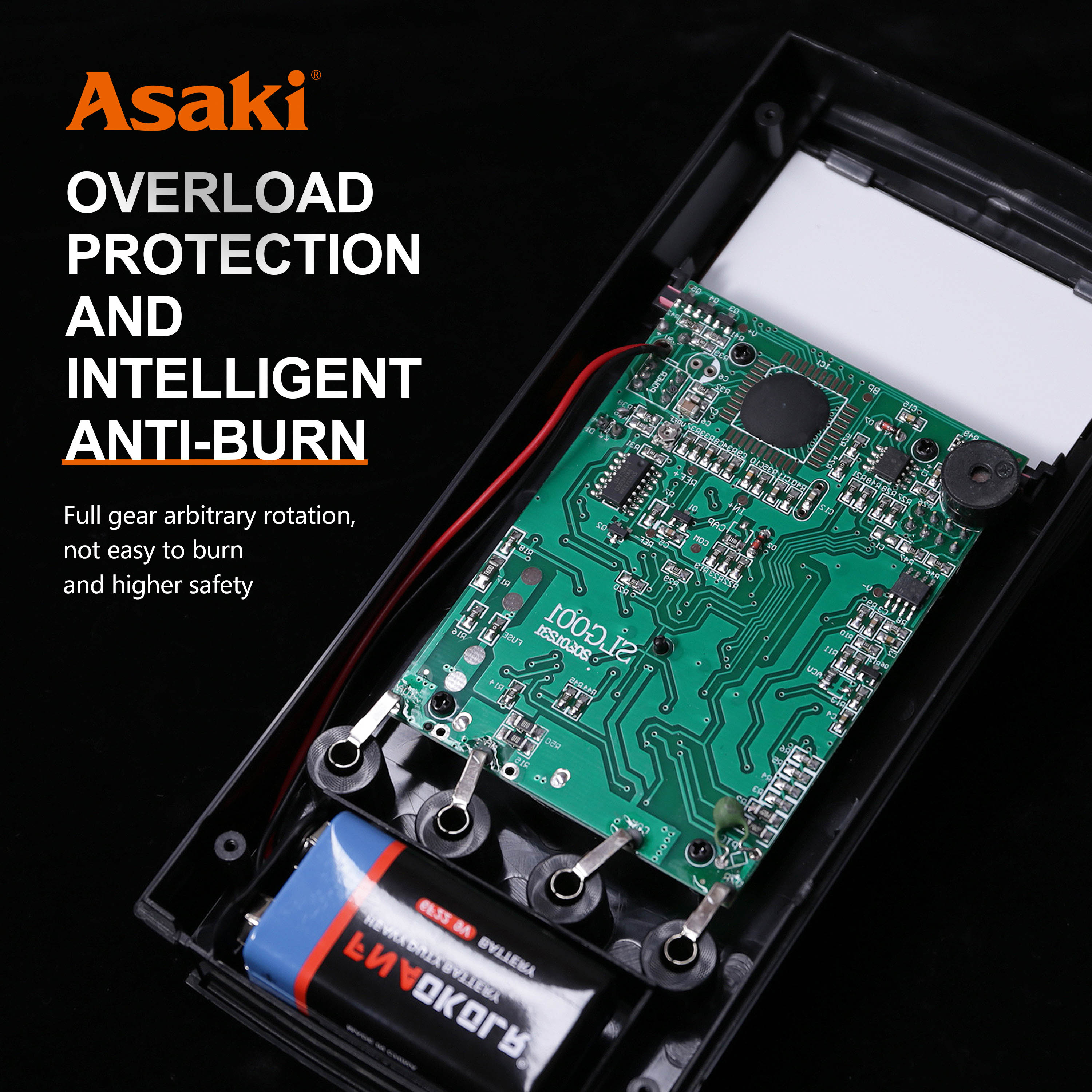 Hình ảnh 5 của mặt hàng Đồng hồ đo điện vạn năng 180 x 80 x 35mm Asaki AK-9184
