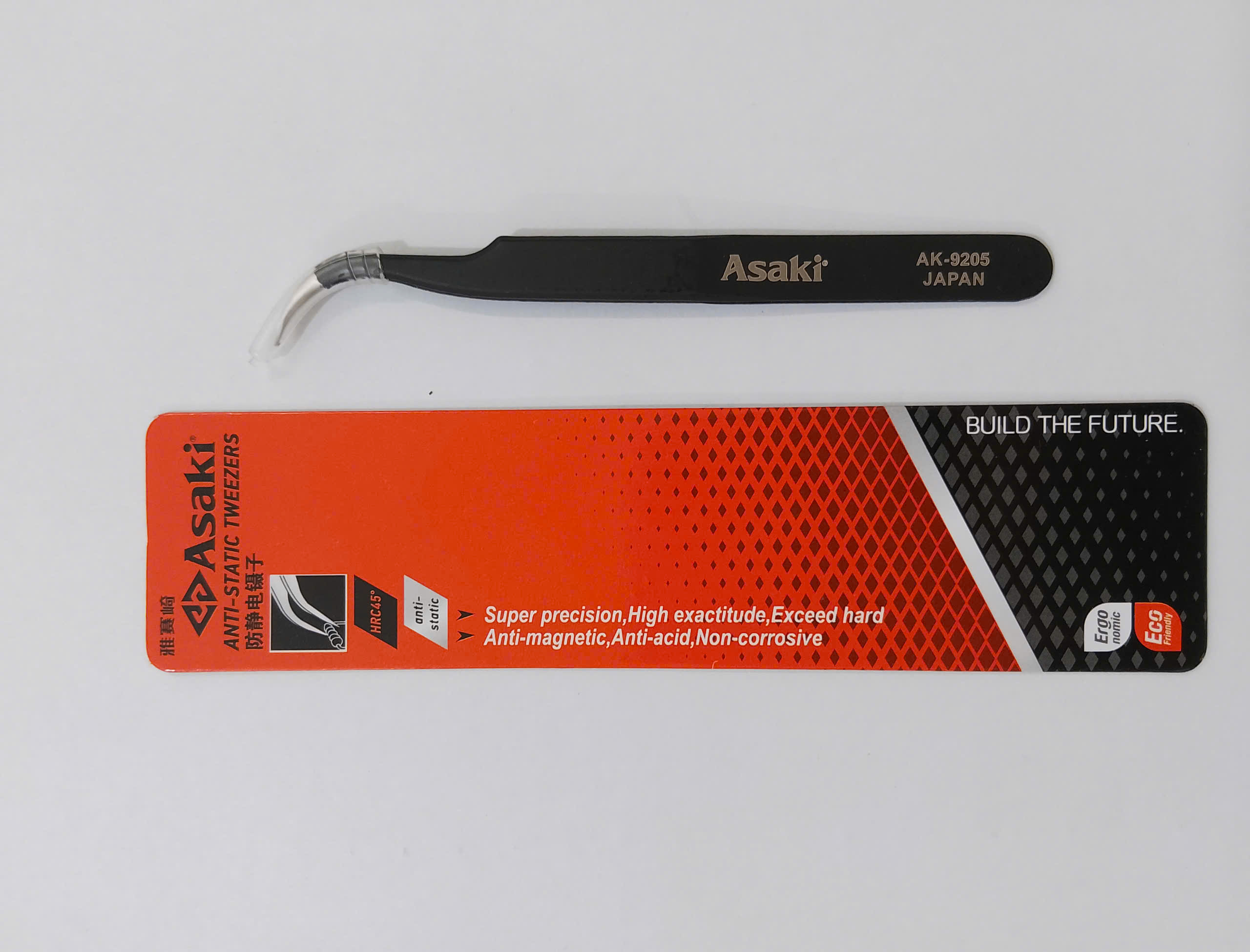 Hình ảnh 13 của mặt hàng Nhíp gắp linh kiện mũi cong (chống tĩnh điện) 120 x 9 x 2mm Asaki AK-9205