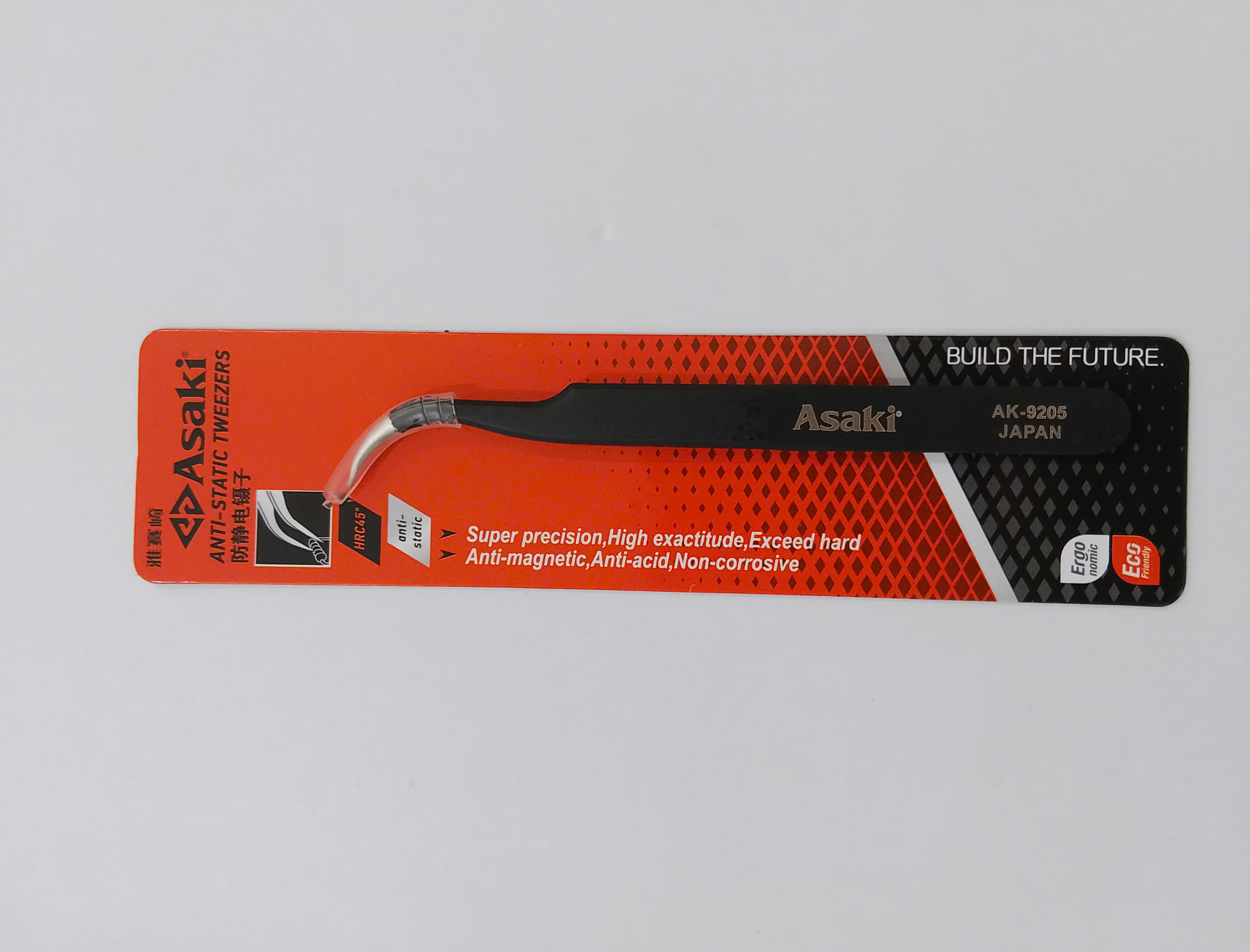 Hình ảnh 8 của mặt hàng Nhíp gắp linh kiện mũi cong (chống tĩnh điện) 120 x 9 x 2mm Asaki AK-9205