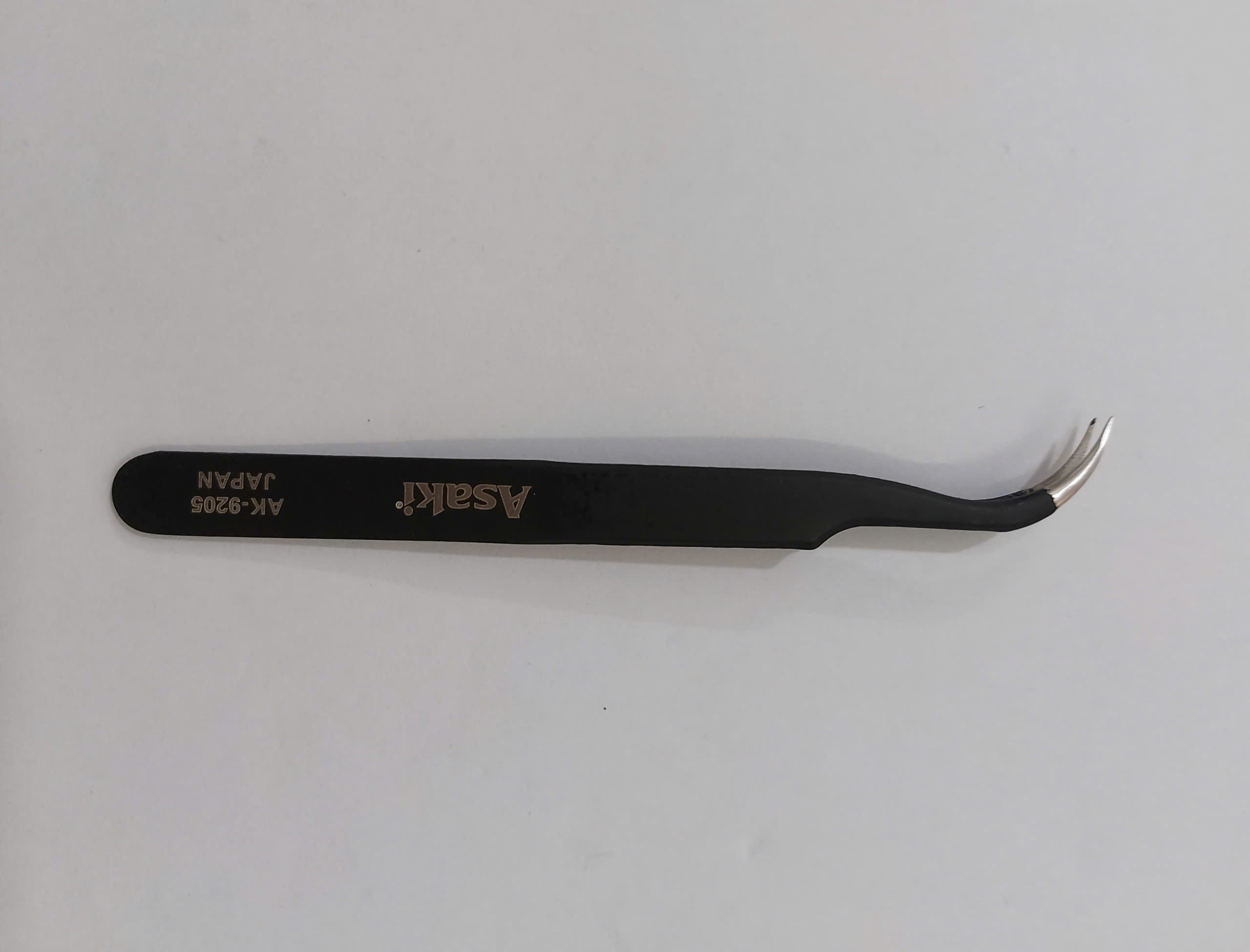 Hình ảnh 10 của mặt hàng Nhíp gắp linh kiện mũi cong (chống tĩnh điện) 120 x 9 x 2mm Asaki AK-9205