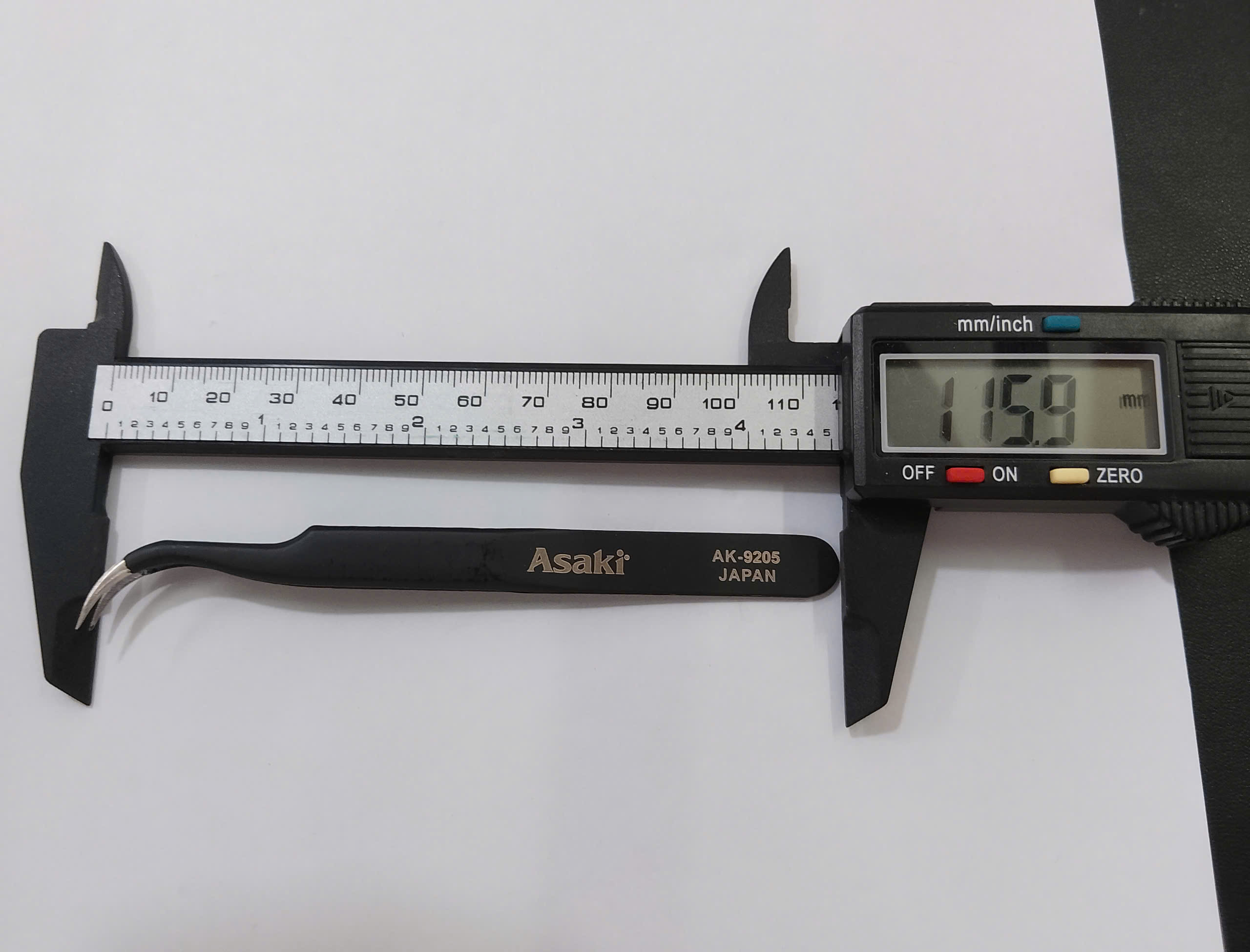 Hình ảnh 12 của mặt hàng Nhíp gắp linh kiện mũi cong (chống tĩnh điện) 120 x 9 x 2mm Asaki AK-9205