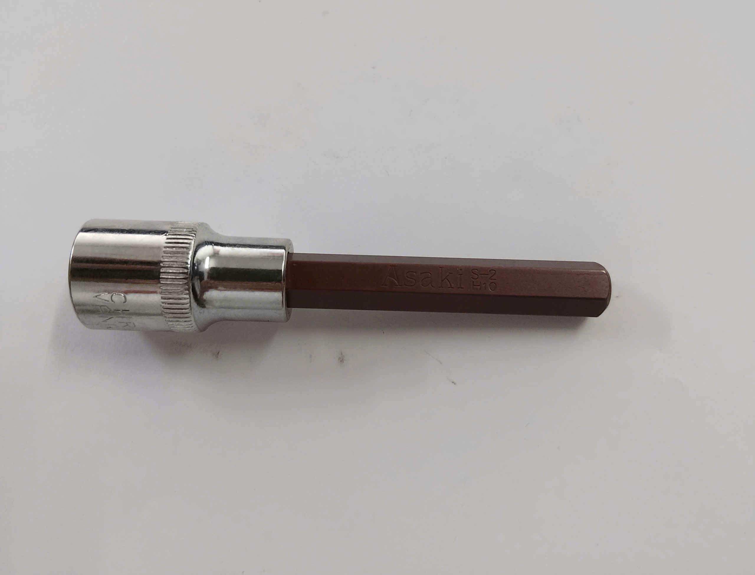 Hình ảnh 19 của mặt hàng Đầu tuýp gắn mũi lục giác dài (thép hợp kim cao cấp S2) H10 x 100mm Asaki AK-7230