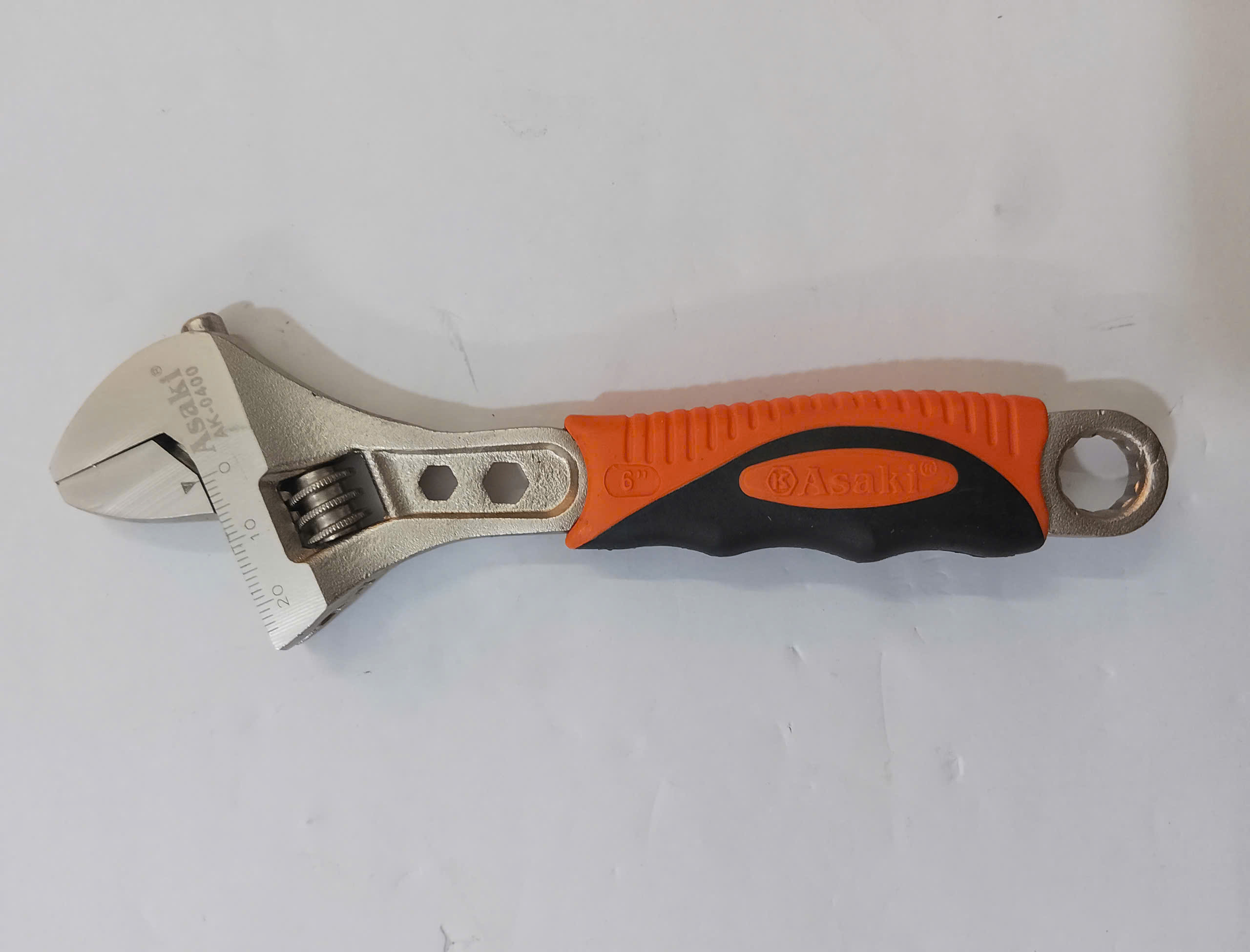 Hình ảnh 15 của mặt hàng Mỏ lết cao cấp Cán bọc nhựa chống trượt (hợp kim niken-sắt) 6''/150mm Asaki AK-0400