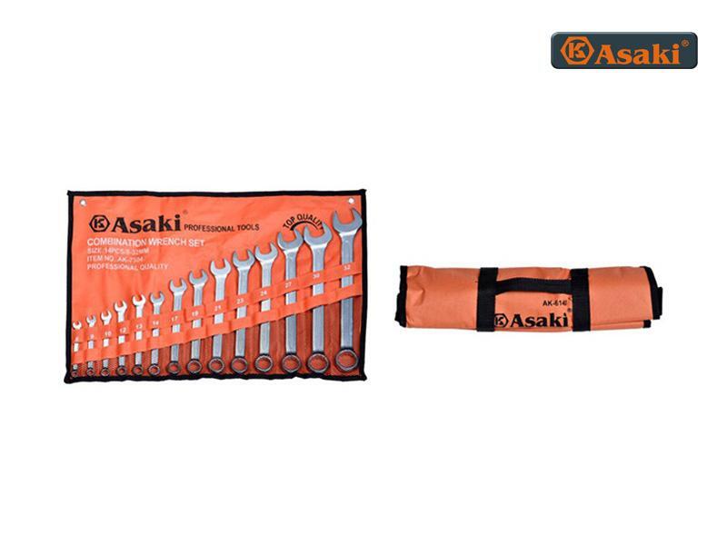 Hình ảnh 2 của mặt hàng Bộ cờ lê vòng miệng 8-24 mm 14 cây (xi bóng) Asaki AK-6140