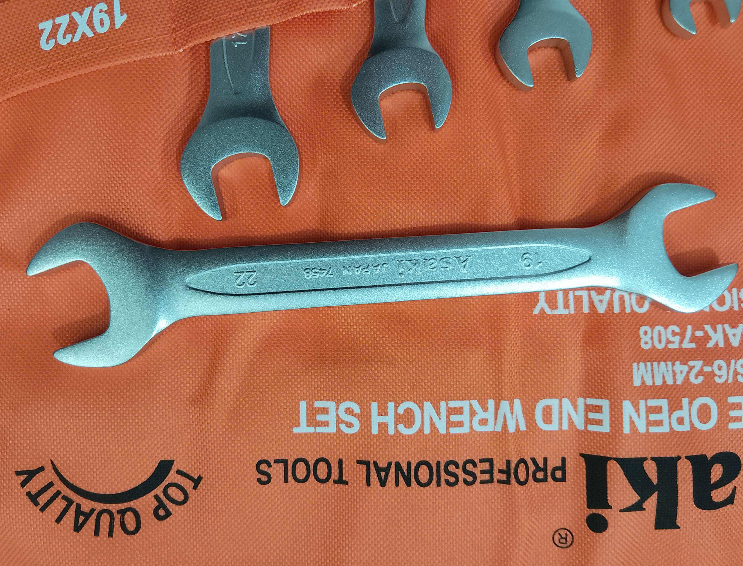 Hình ảnh 15 của mặt hàng Bộ cờ lê 2 đầu miệng 8 cây (xi mờ) Asaki AK-7508