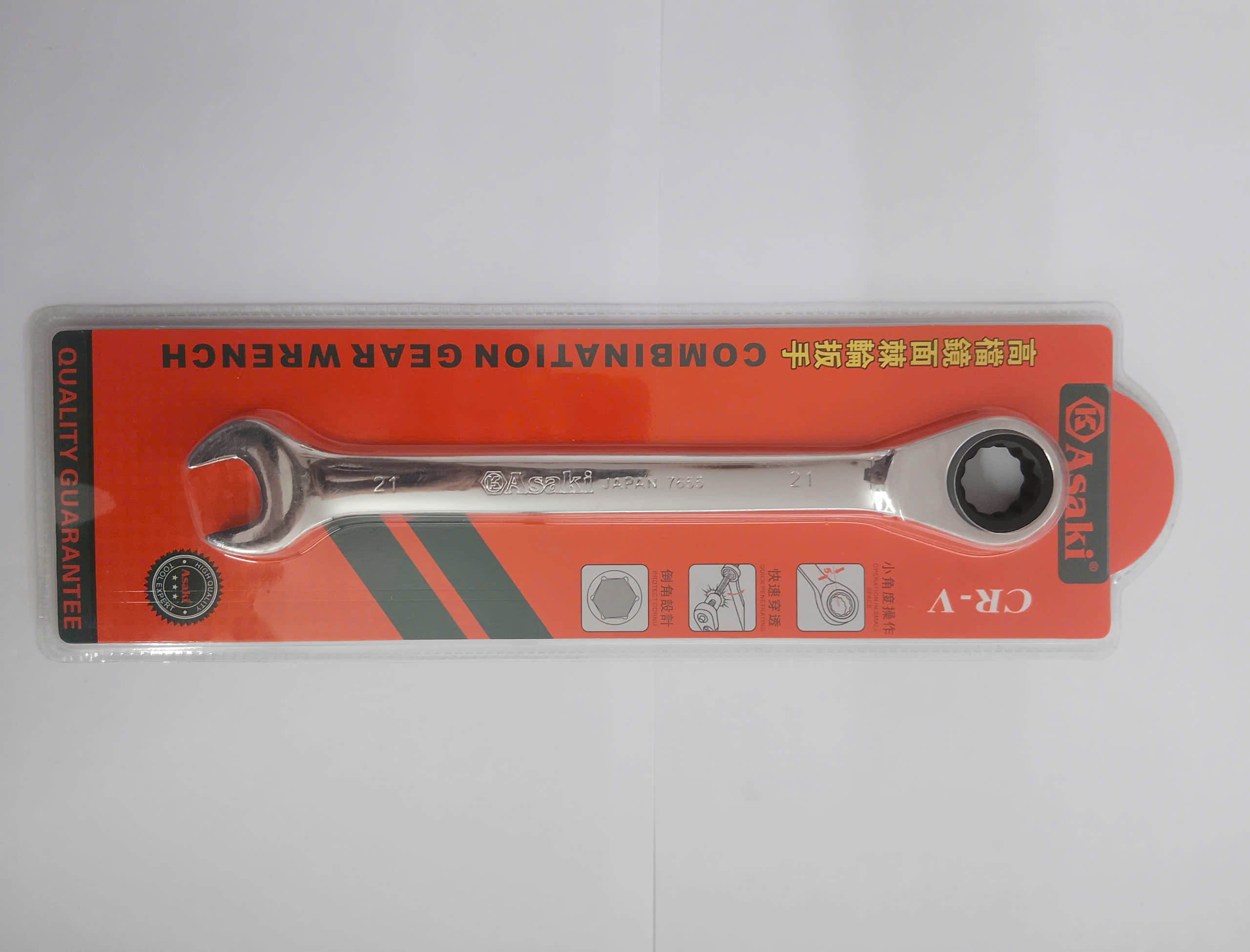 Hình ảnh 13 của mặt hàng Cờ lê miệng vòng 2 chiều (thép chrome vanadium) 21mm Asaki AK-7655