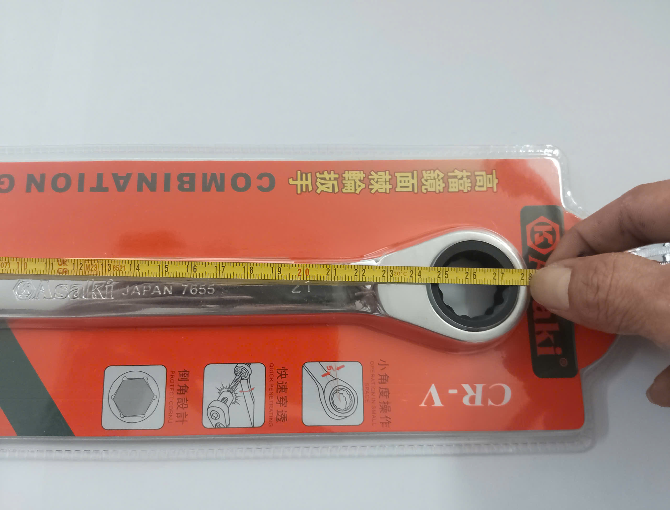 Hình ảnh 12 của mặt hàng Cờ lê miệng vòng 2 chiều (thép chrome vanadium) 21mm Asaki AK-7655