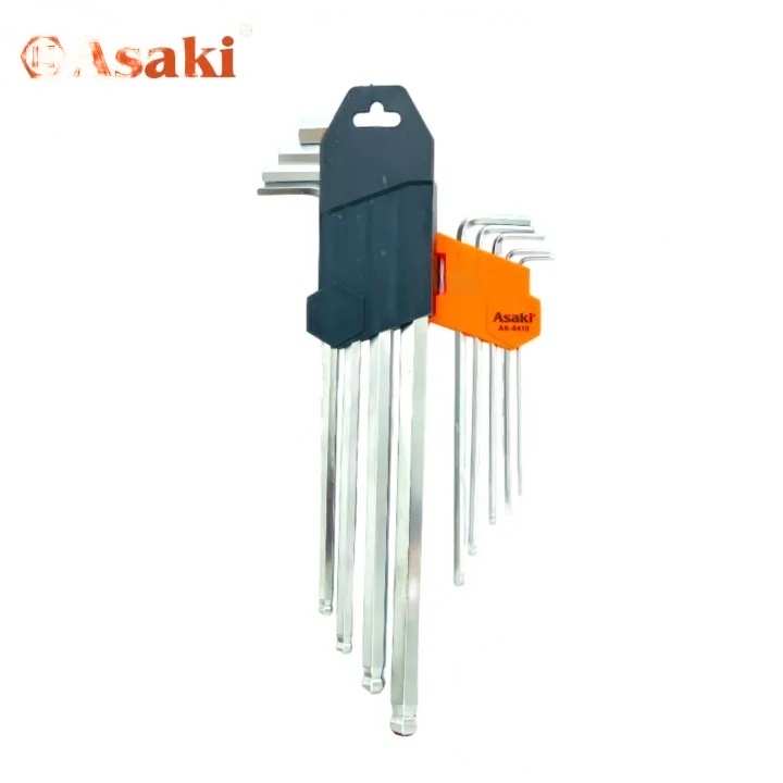 Hình ảnh 8 của mặt hàng Bộ lục giác bi dài xi mờ 1.5 - 10mm (9 cây) Asaki AK-0410