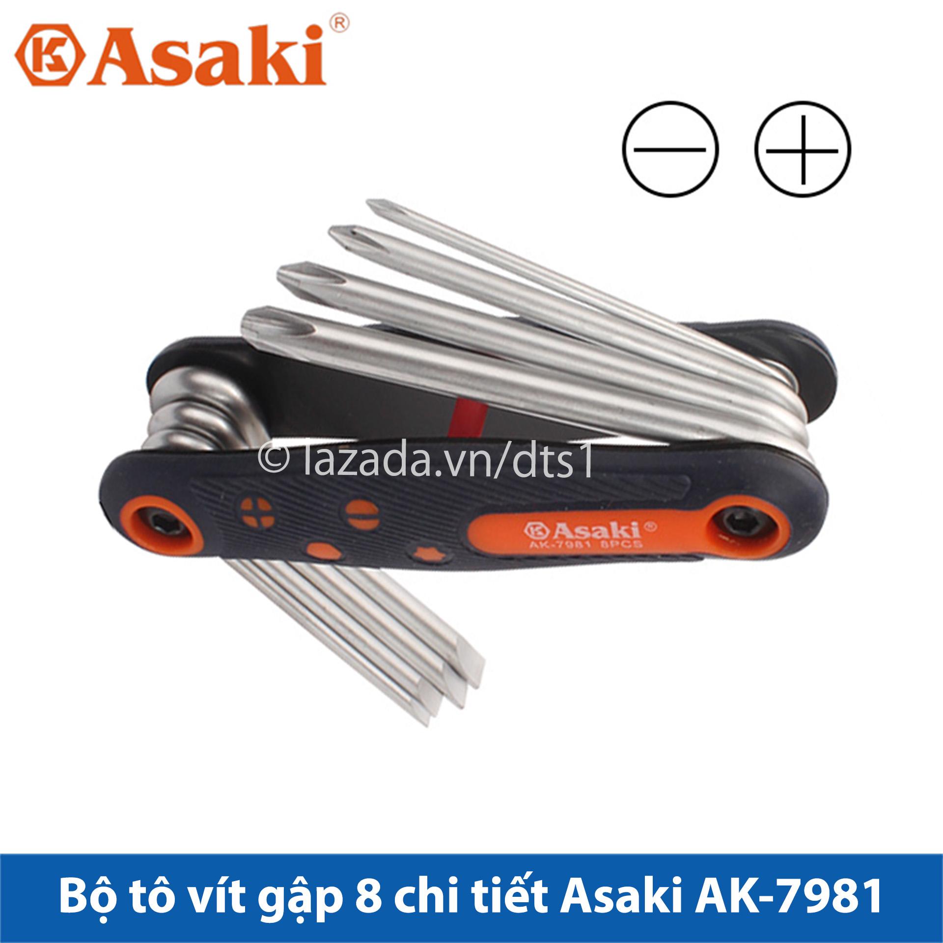 Hình ảnh 5 của mặt hàng Bộ tua vít xếp "Ph0 Ph1 Ph2 Ph3 3 - 5 - 6 - 7" Asaki AK-7981