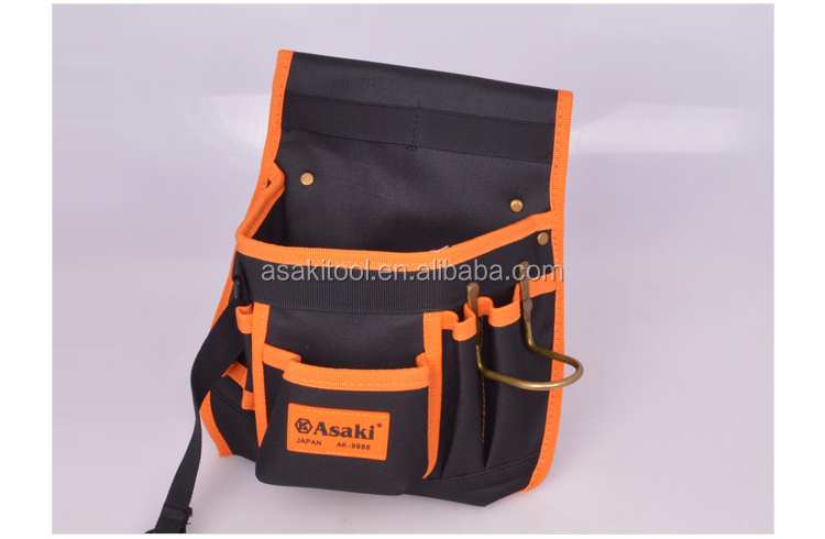 Hình ảnh 1 của mặt hàng Túi đeo thắt lưng đựng đồ nghề cao cấp (sử dụng chất liệu đặc biệt chống vật nhọn đâm thủng túi)" 11 ngăn Asaki AK-9986