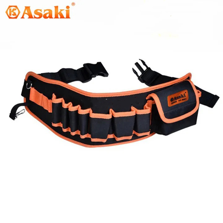 Hình ảnh 4 của mặt hàng Túi đeo thắt lưng đựng đồ nghề 8 ngăn 58 x 16 x 6cm Asaki AK-9991