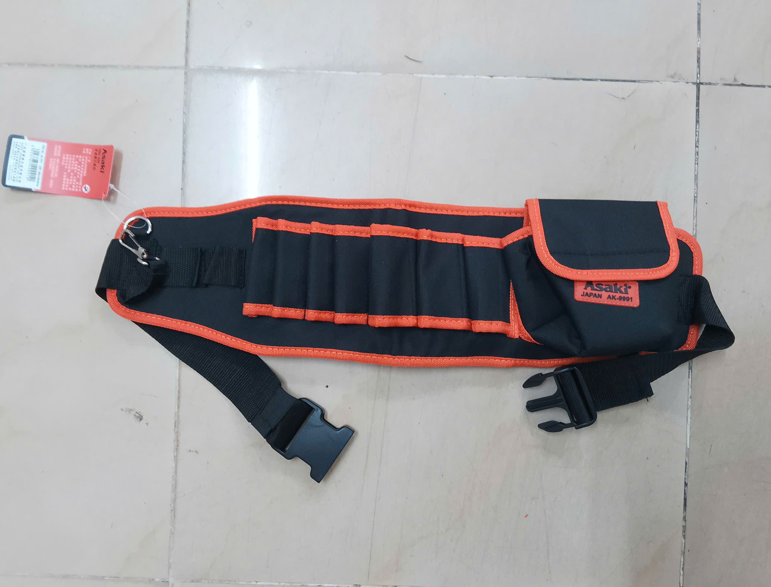Hình ảnh 14 của mặt hàng Túi đeo thắt lưng đựng đồ nghề 8 ngăn 58 x 16 x 6cm Asaki AK-9991