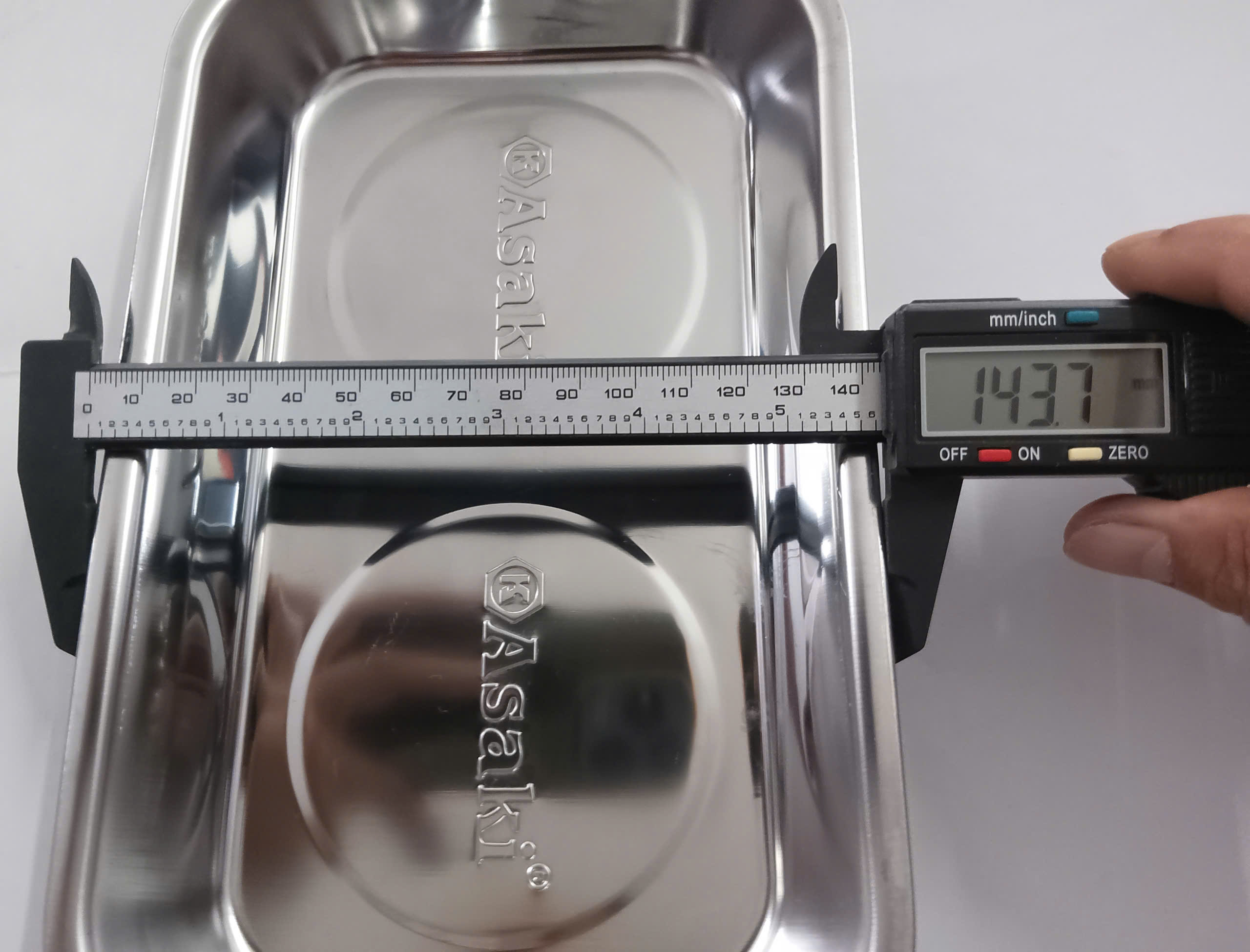 Hình ảnh 11 của mặt hàng Khay inox đựng linh kiện (có nam châm)" chữ nhật Asaki AK-1088