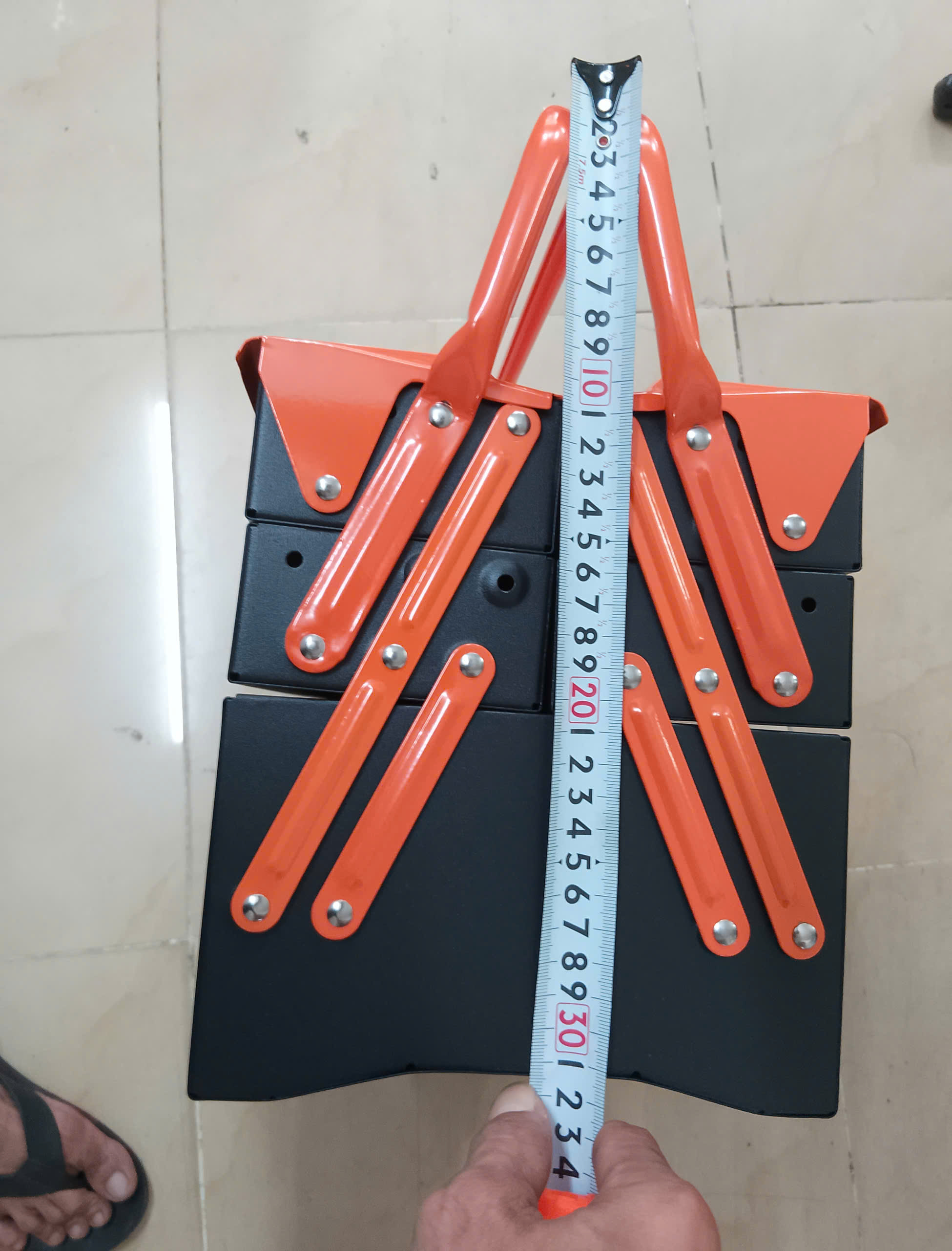 Hình ảnh 13 của mặt hàng Thùng đồ nghề bằng sắt 3 ngăn 50 x 20 x 23cm Asaki AK-9957