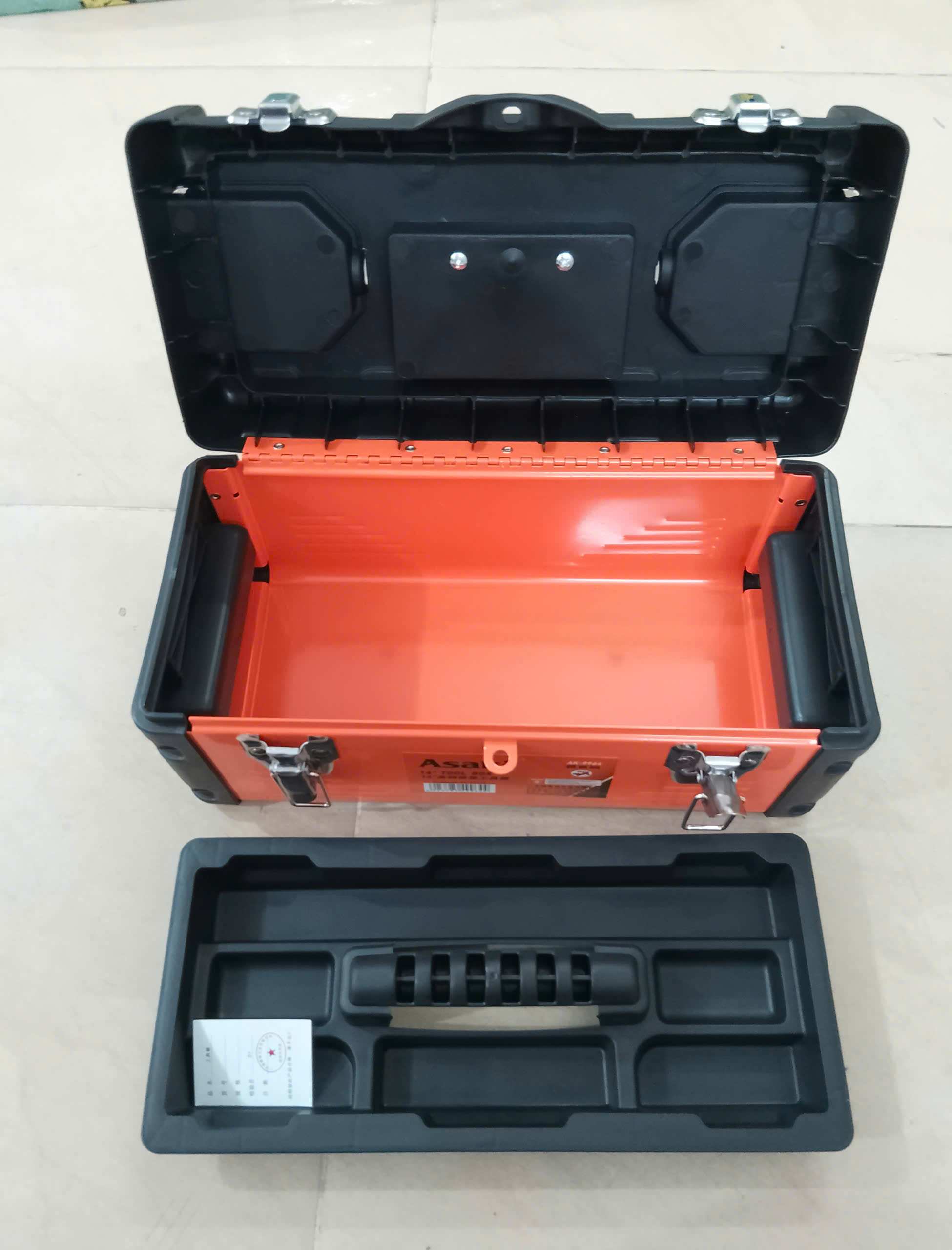 Hình ảnh 19 của mặt hàng Thùng đồ nghề vỏ nhựa, đáy sắt 36 x 17 x 18cm Asaki AK-9964