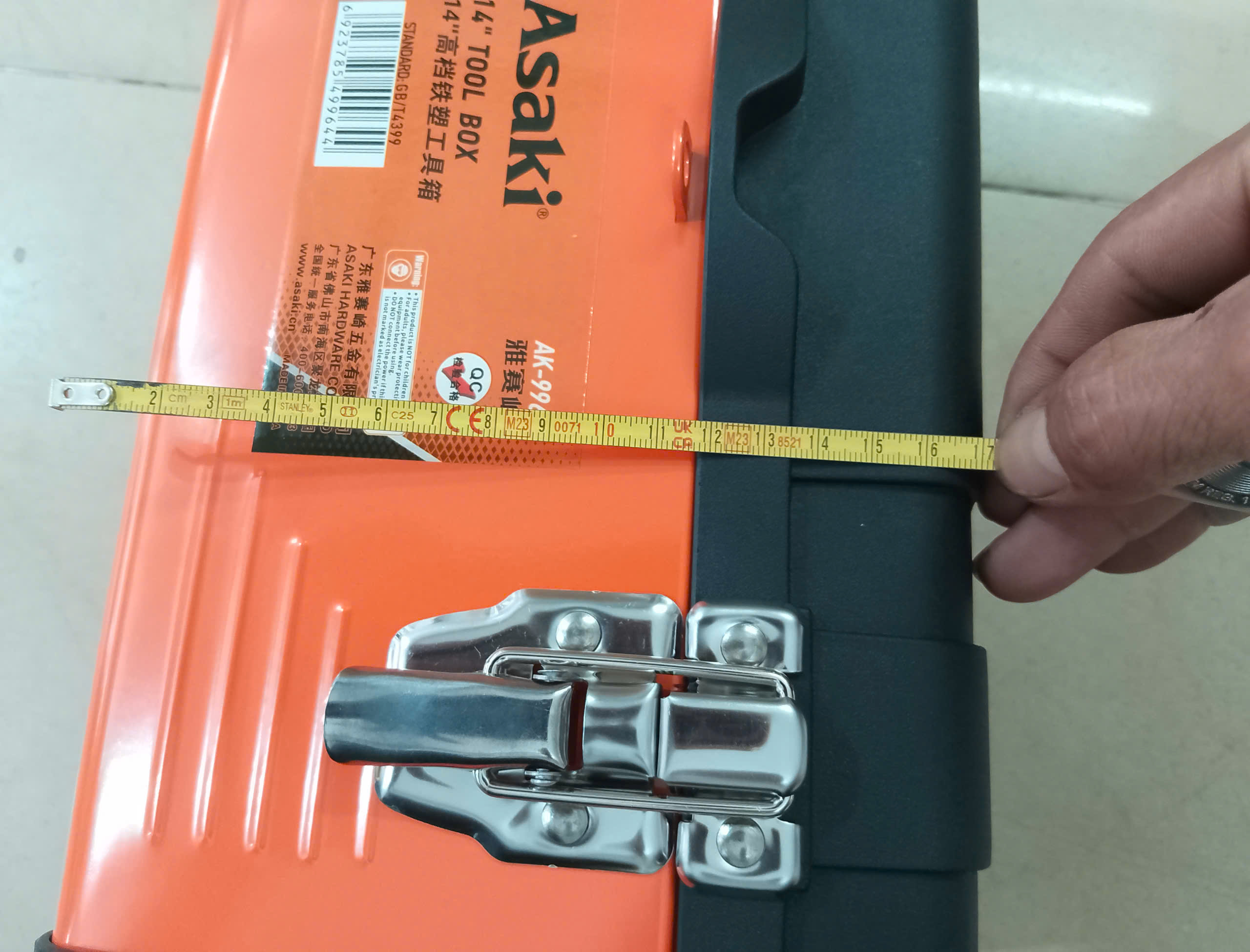 Hình ảnh 15 của mặt hàng Thùng đồ nghề vỏ nhựa, đáy sắt 36 x 17 x 18cm Asaki AK-9964