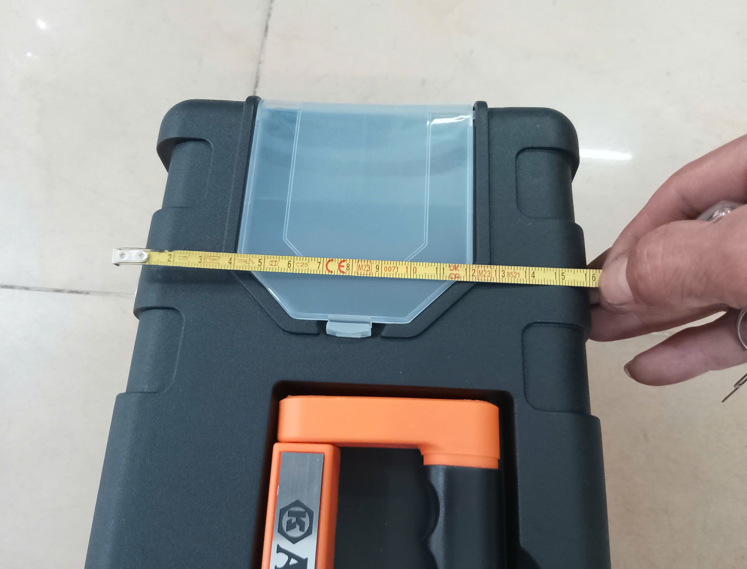 Hình ảnh 16 của mặt hàng Thùng đồ nghề vỏ nhựa, đáy sắt 36 x 17 x 18cm Asaki AK-9964