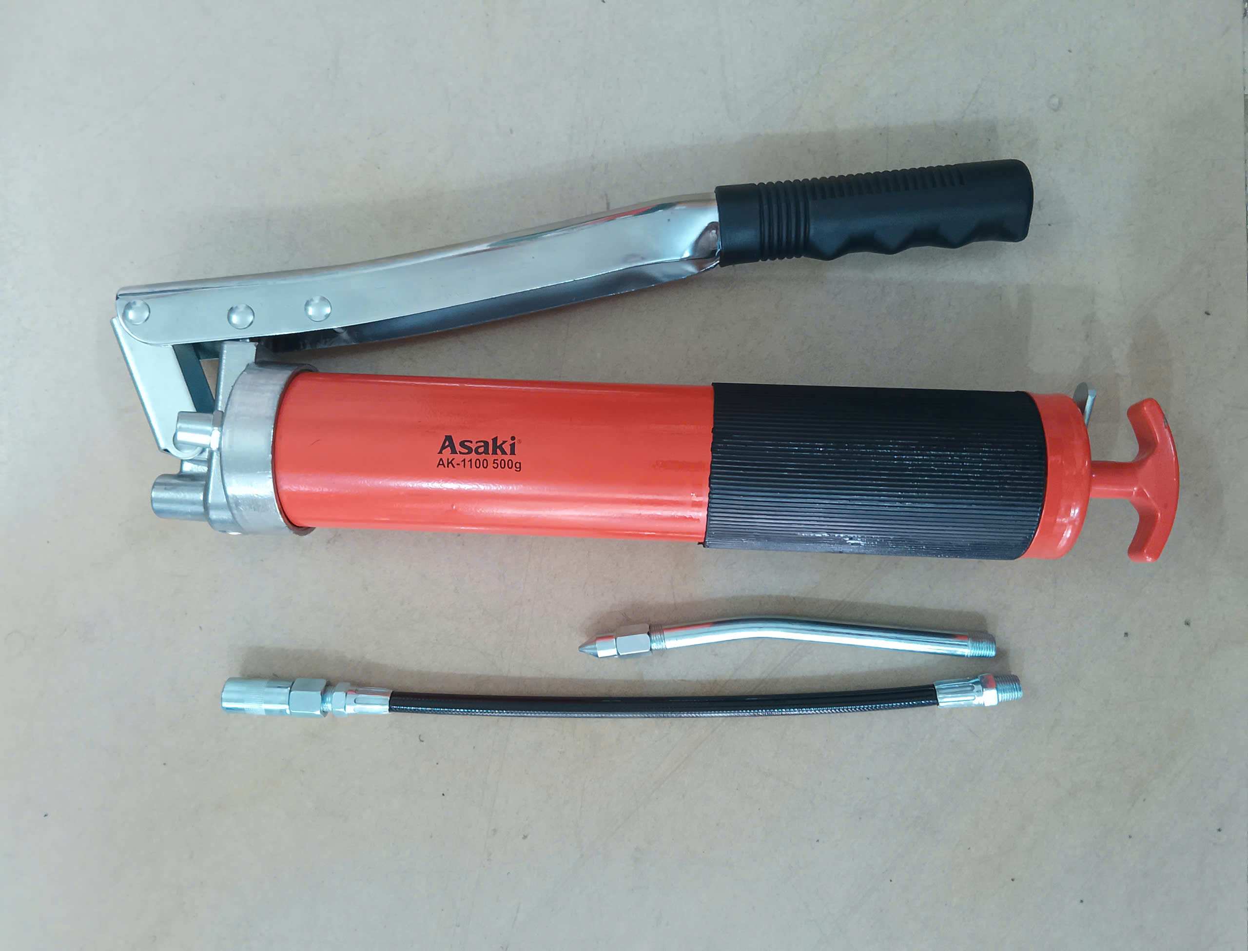 Hình ảnh 17 của mặt hàng Súng bơm mỡ 2 xy lanh cao cấp (áp lực lớn nhất 10000 PSI)" 500cc Asaki AK-1100