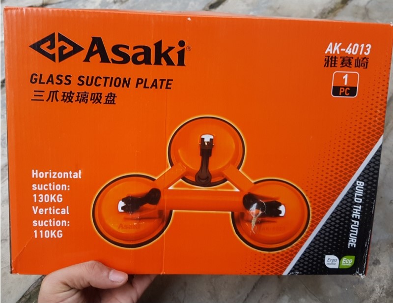 Hình ảnh 2 của mặt hàng Tay cầm hít kiếng (Nhôm hợp kim) 3 chấu - 130kg Asaki AK-4013