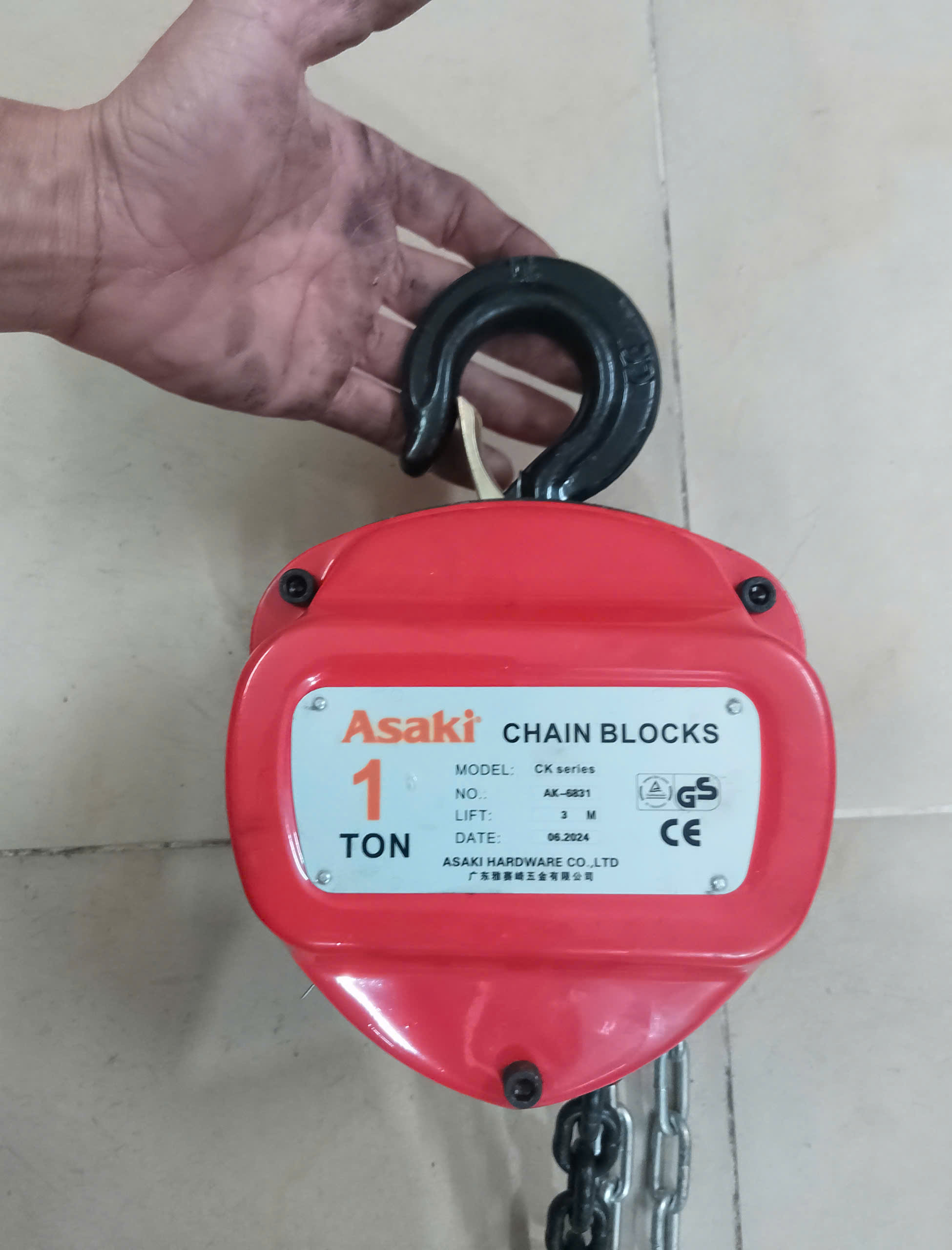 Hình ảnh 9 của mặt hàng Bá lăng xích 1T x 3M Asaki AK-6831