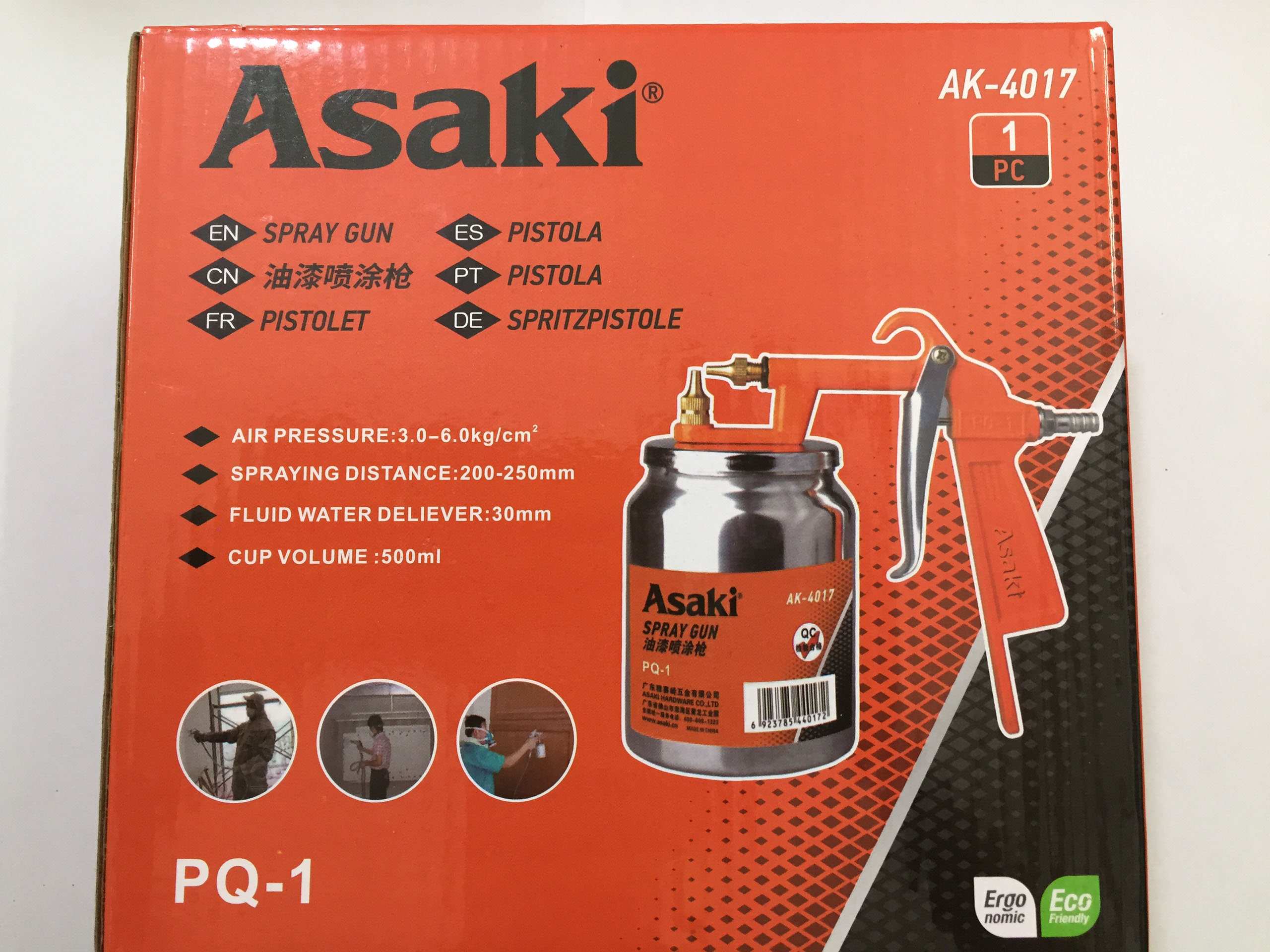 Hình ảnh 12 của mặt hàng Súng phun sơn 500ml PQ-1 Asaki AK-4017