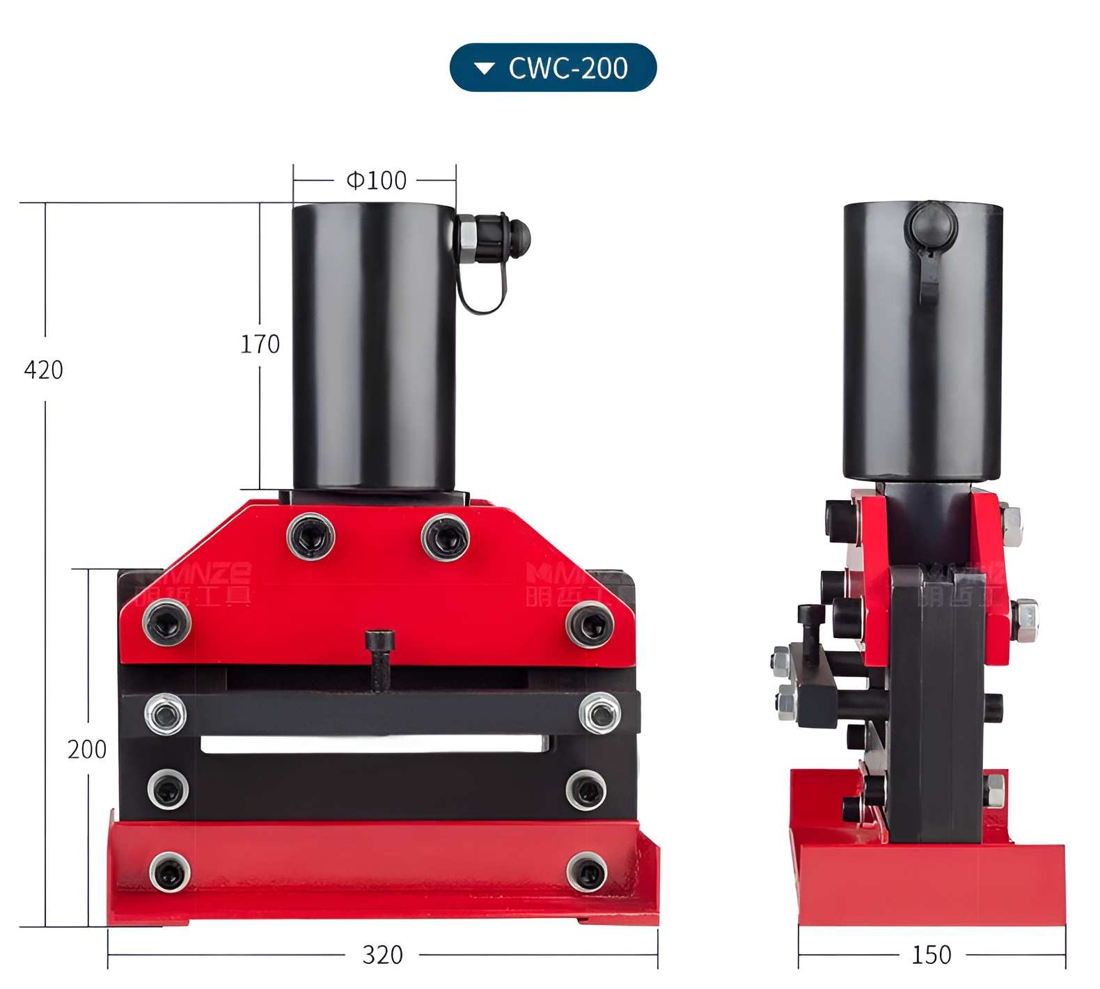 Hình ảnh 9 của mặt hàng Đầu thủy lực cắt đồng tấm "CWC - 200 10mm - 200mm 20T" Asaki AK-6435