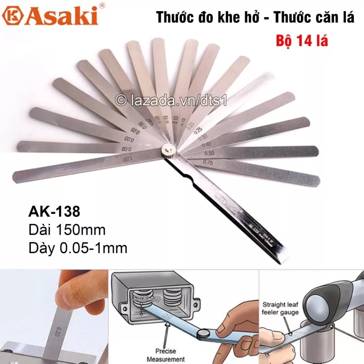 Hình ảnh 4 của mặt hàng Thước lá đo khe hở 100 x 17 Asaki AK-0137