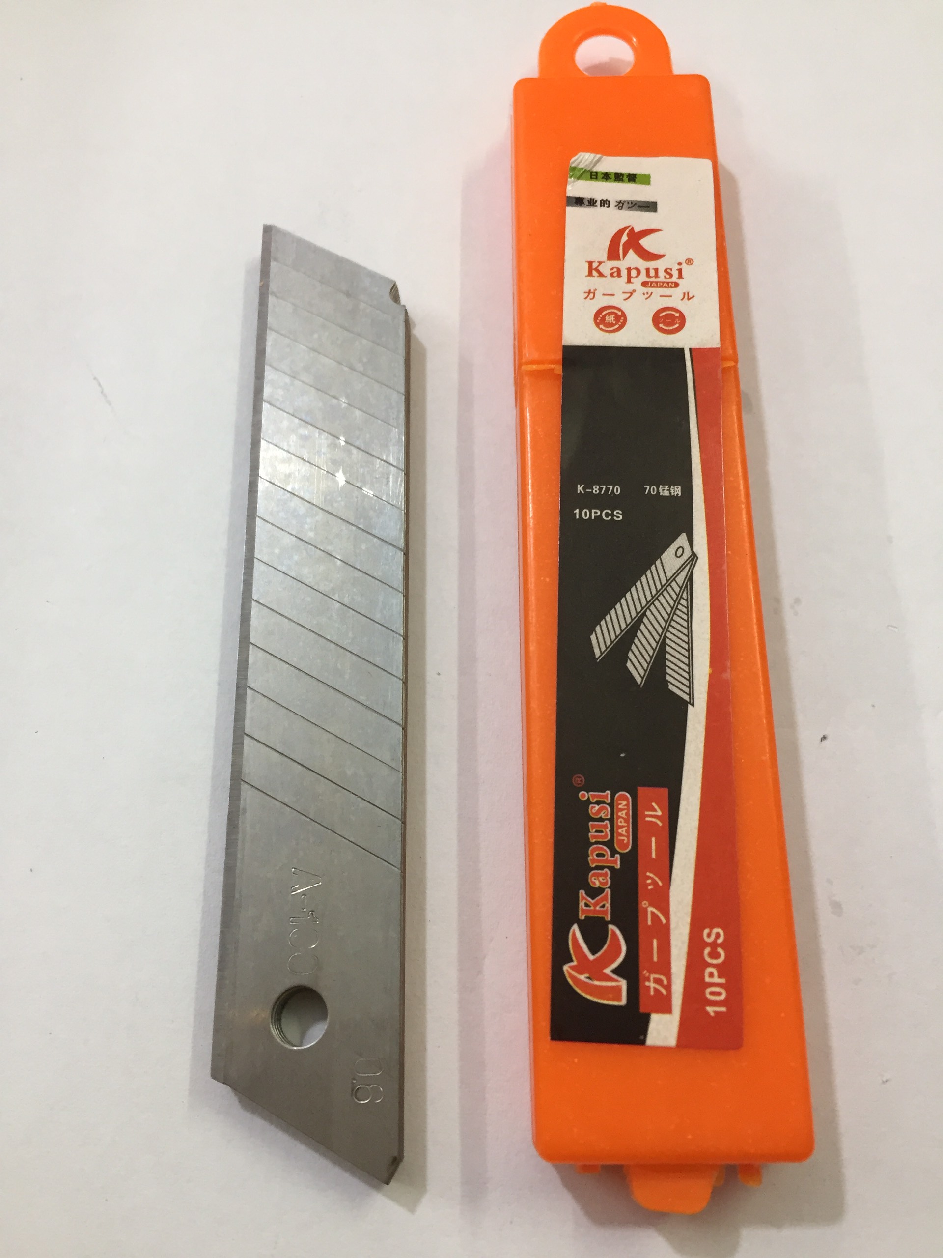 Hình ảnh 2 của mặt hàng Tép 10 lưỡi dao rọc giấy trắng rẻ Kapusi K-8768