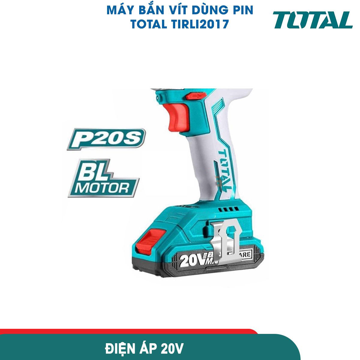 Hình ảnh 3 của mặt hàng Máy Siết Vít dùng pin 20V total TIRLI2017