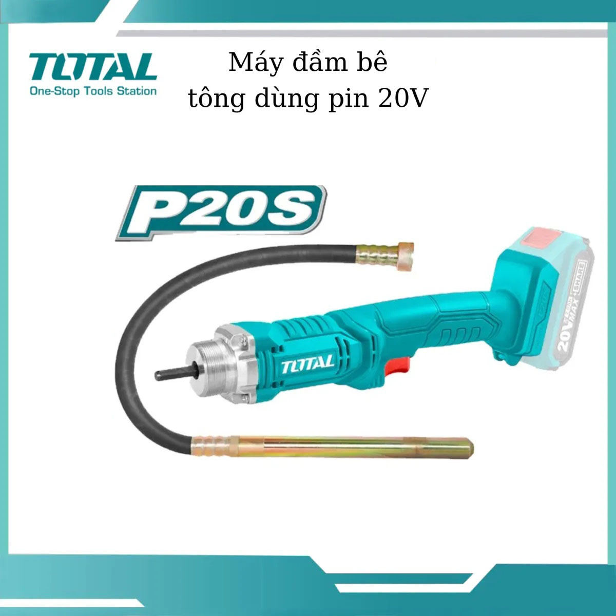 Hình ảnh 1 của mặt hàng Máy đầm bê tông dùng pin 20V total TCVLI2023013