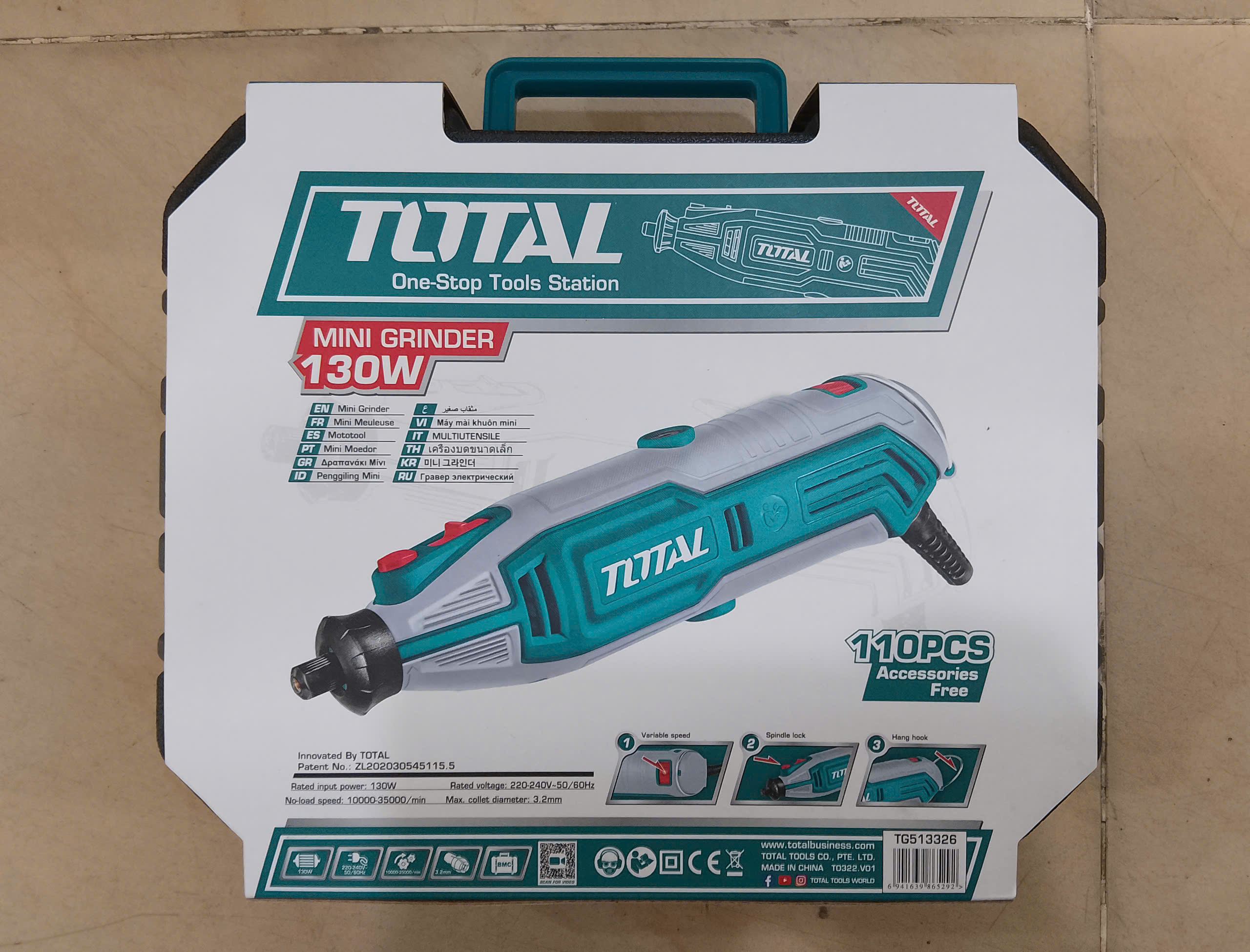 Hình ảnh 14 của mặt hàng MÁY MÀI KHUÔN MINI total TG513326 công suất 130W