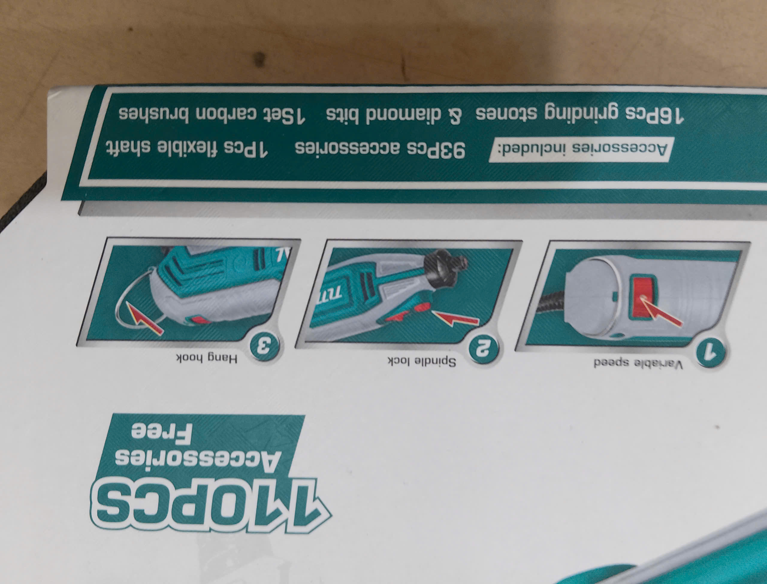 Hình ảnh 17 của mặt hàng MÁY MÀI KHUÔN MINI total TG513326 công suất 130W