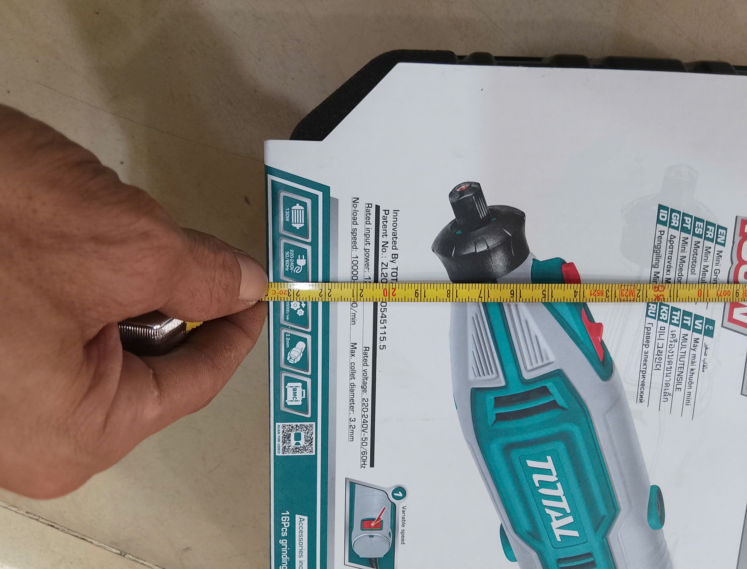 Hình ảnh 9 của mặt hàng MÁY MÀI KHUÔN MINI total TG513326 công suất 130W