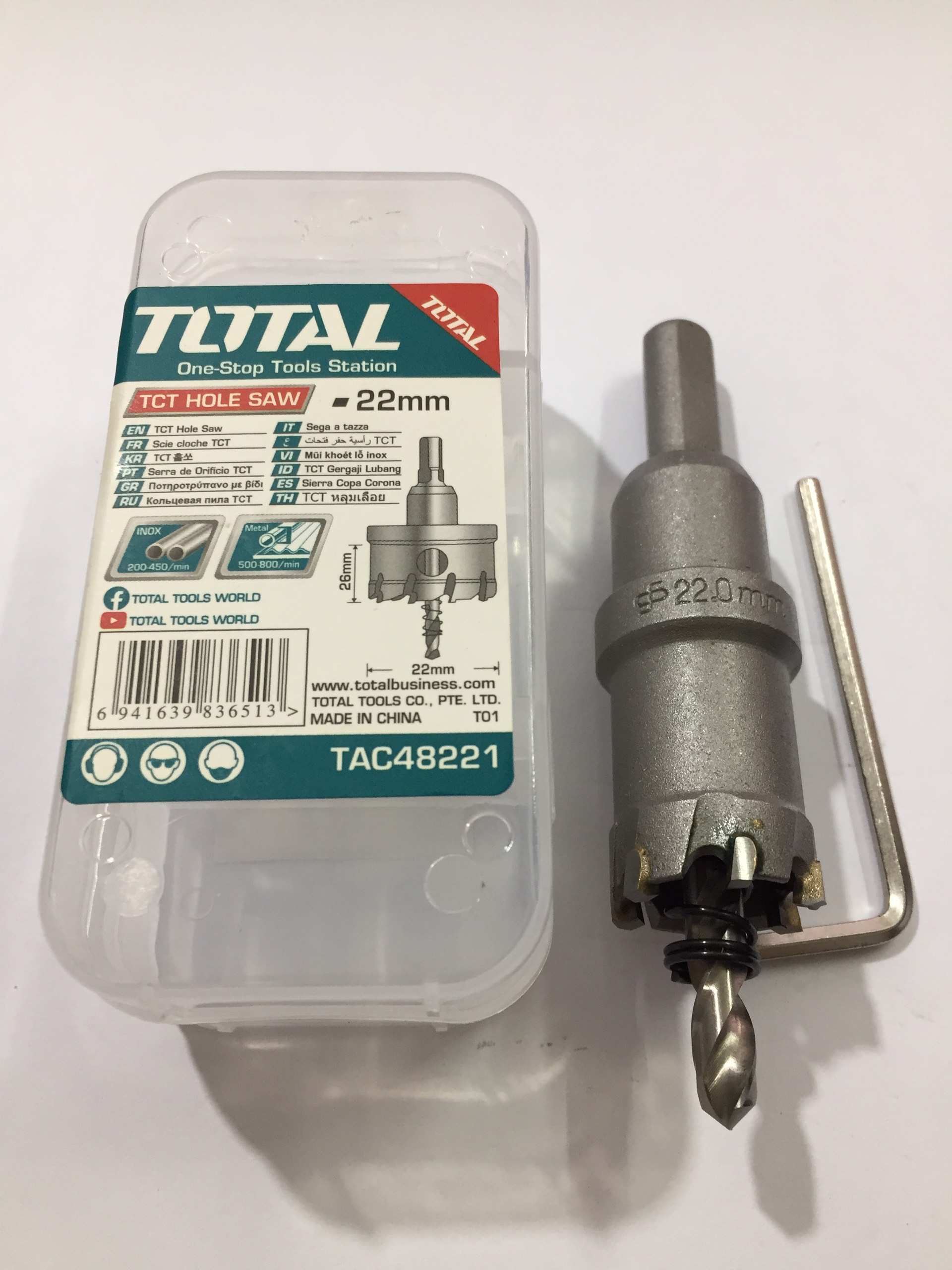 Hình ảnh 7 của mặt hàng Mũi khoét lỗ TCT 22mm total TAC48221