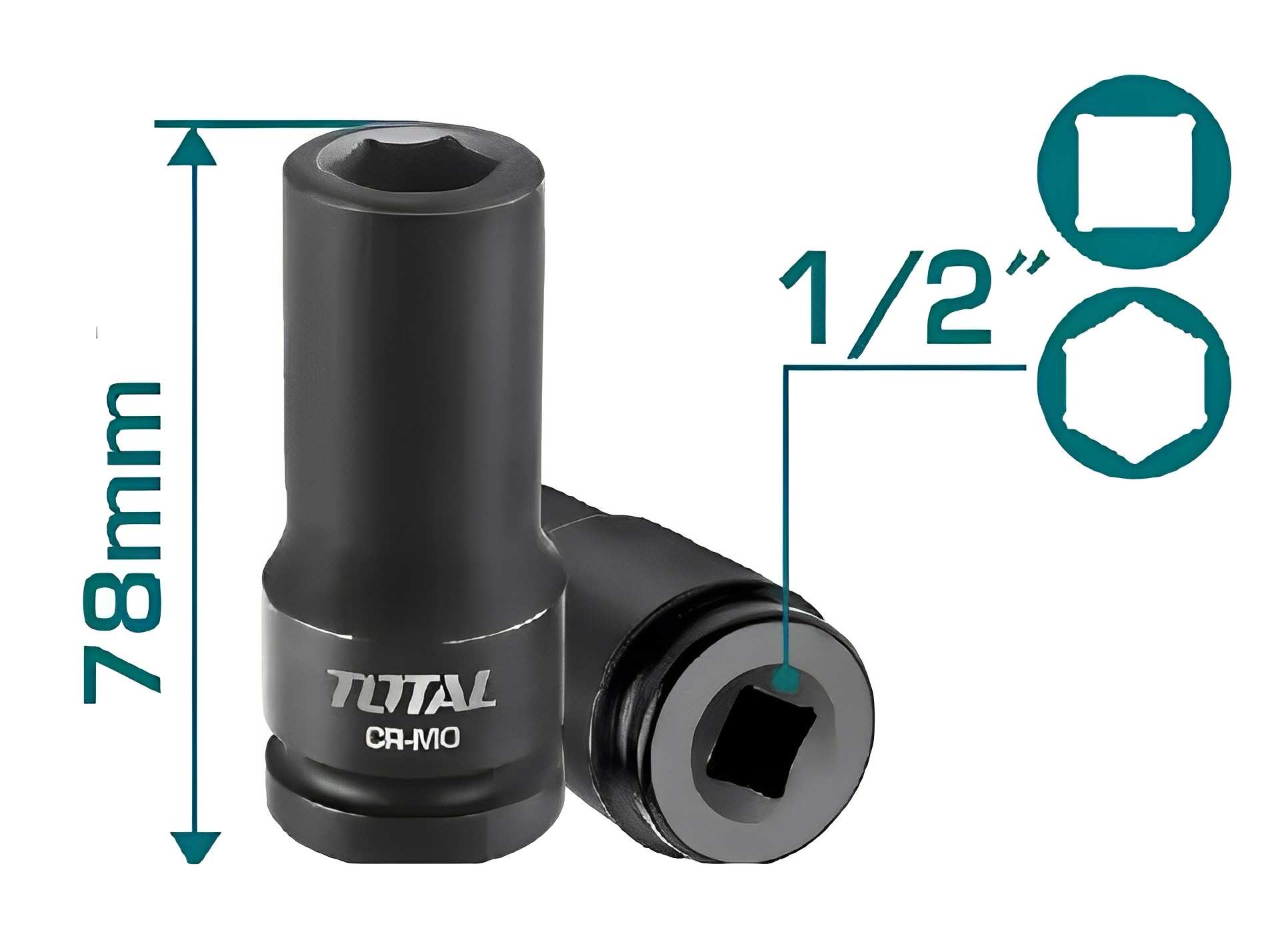 Hình ảnh 2 của mặt hàng Đầu tuýp tác động sâu 1/2 inch 17mm total THDIS12171L