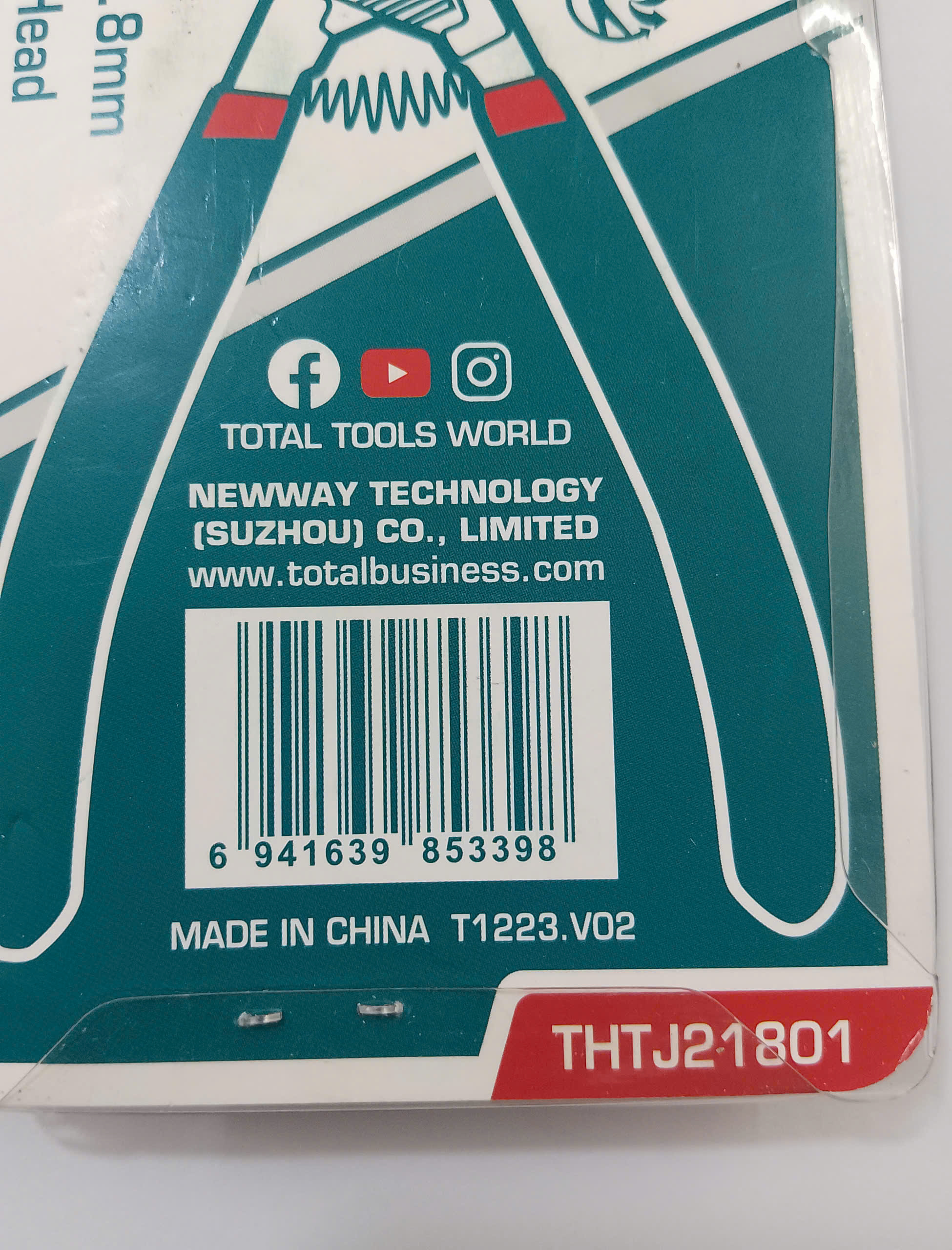Hình ảnh 7 của mặt hàng Kềm mở phe ngoài đầu thẳng 180mm total THTJ21801