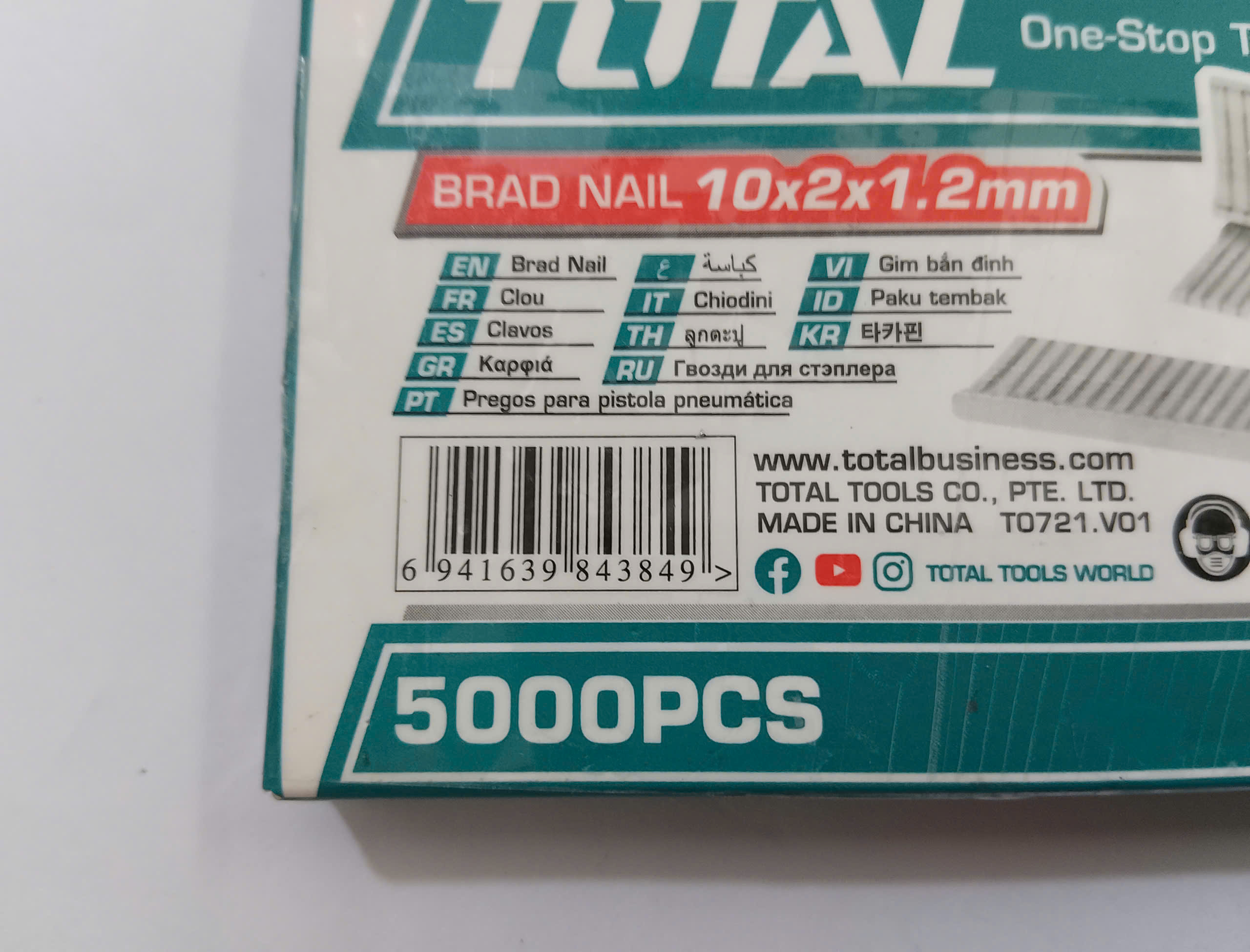 Hình ảnh 9 của mặt hàng Đinh bấm thẳng 10mm total THT39105